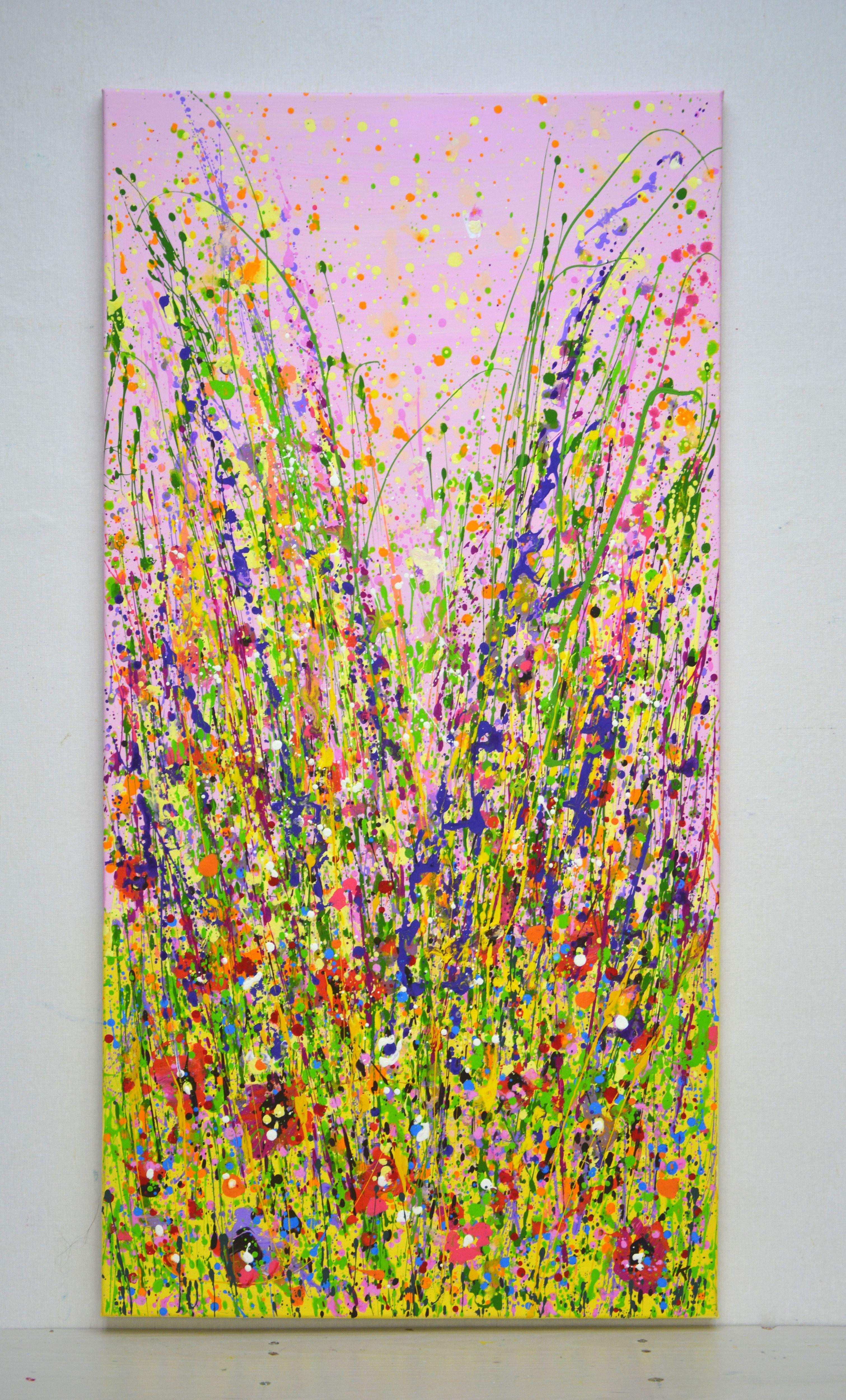 Pink summer. Flowers., Painting, Acrylic on Canvas 1