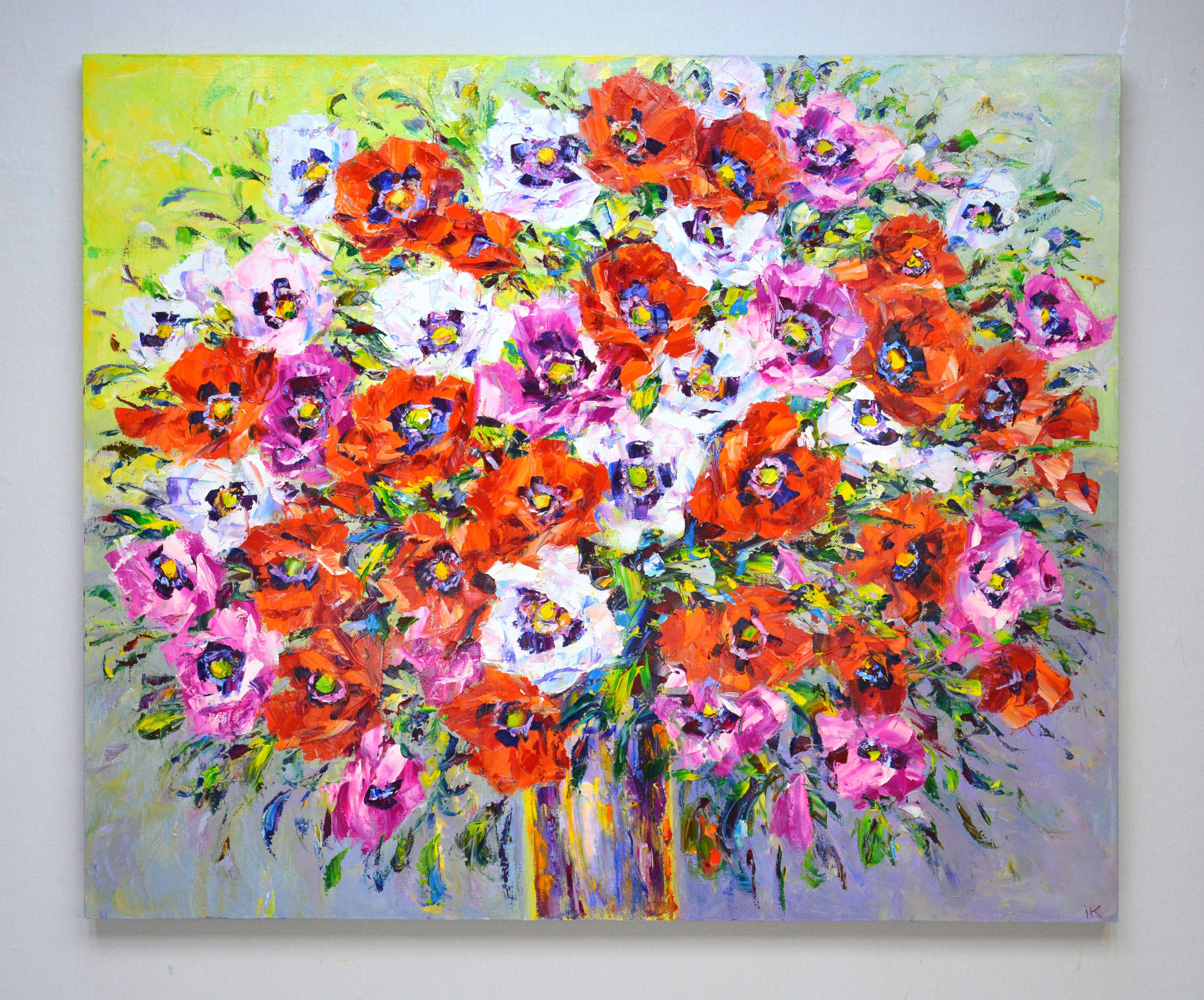 amapolas, Pintura, Óleo sobre lienzo - Painting Impresionista de Iryna Kastsova