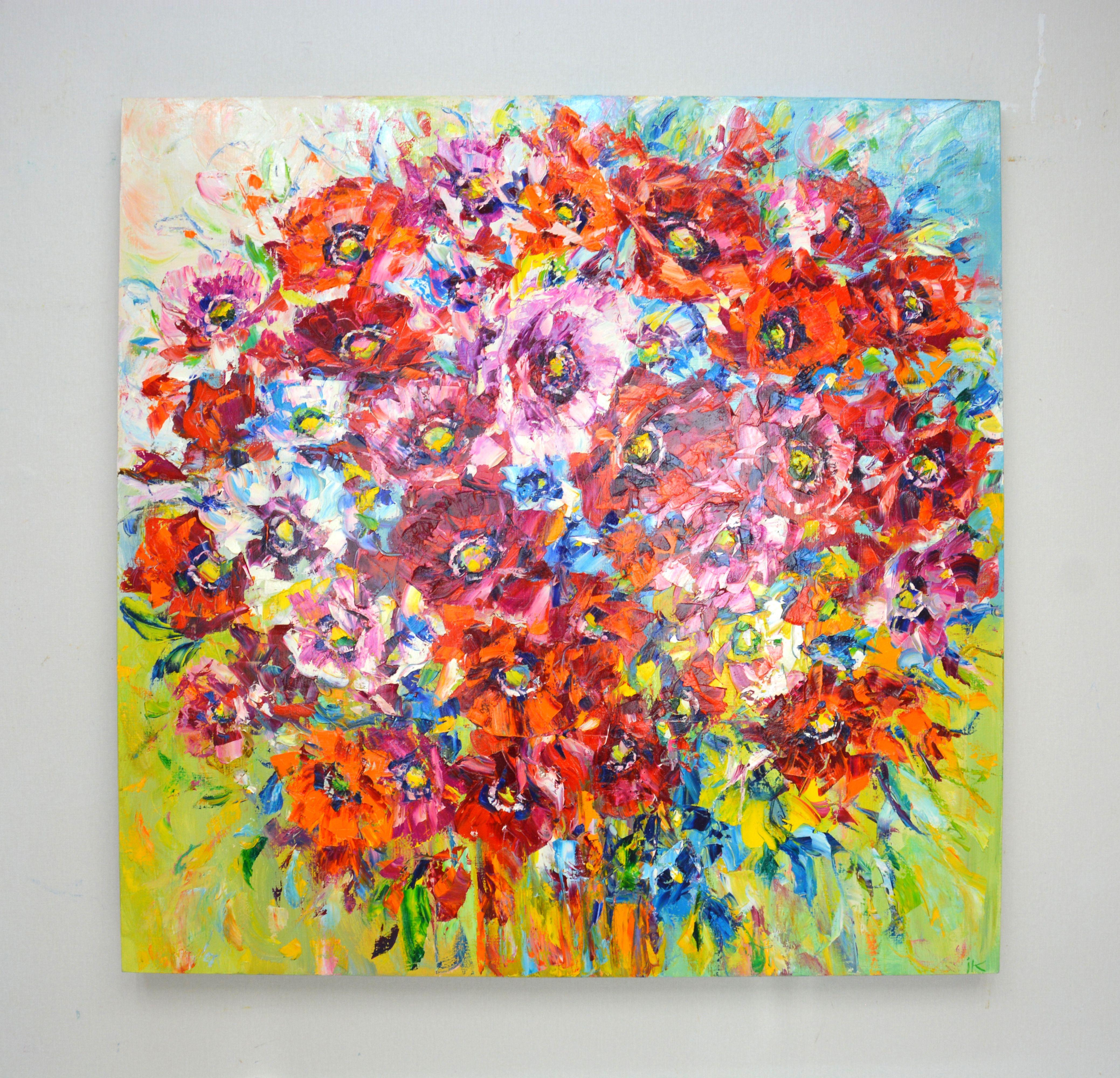 Poppy mood, peinture, huile sur toile - Impressionnisme Painting par Iryna Kastsova
