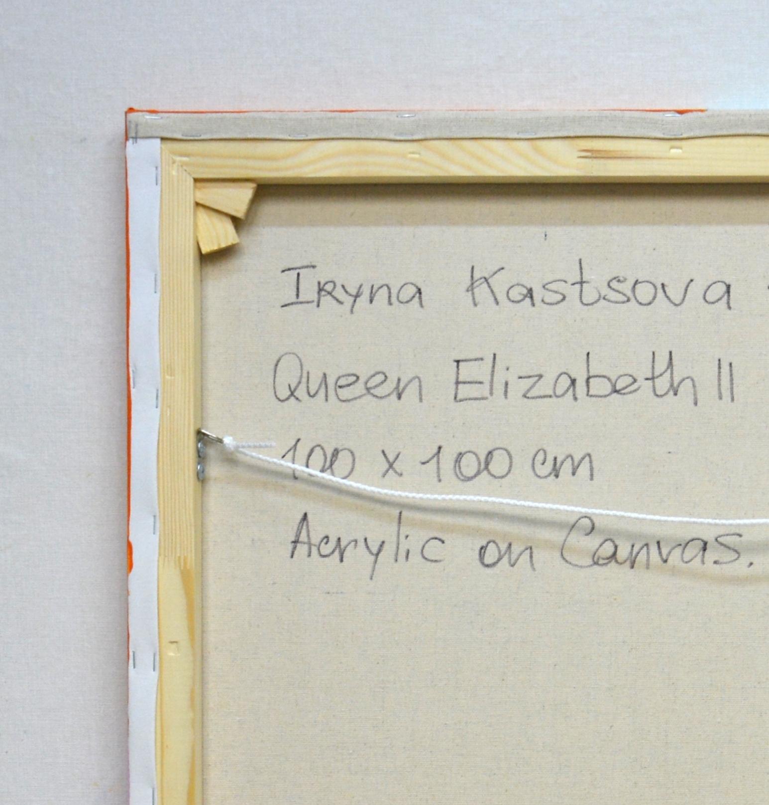 Königin Elisabeth II. Originalgemälde von Iryna Kastsova im Angebot 6