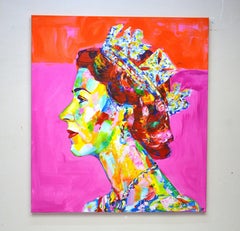 Queen Elizabeth II., Painting, Acrylic on Canvas