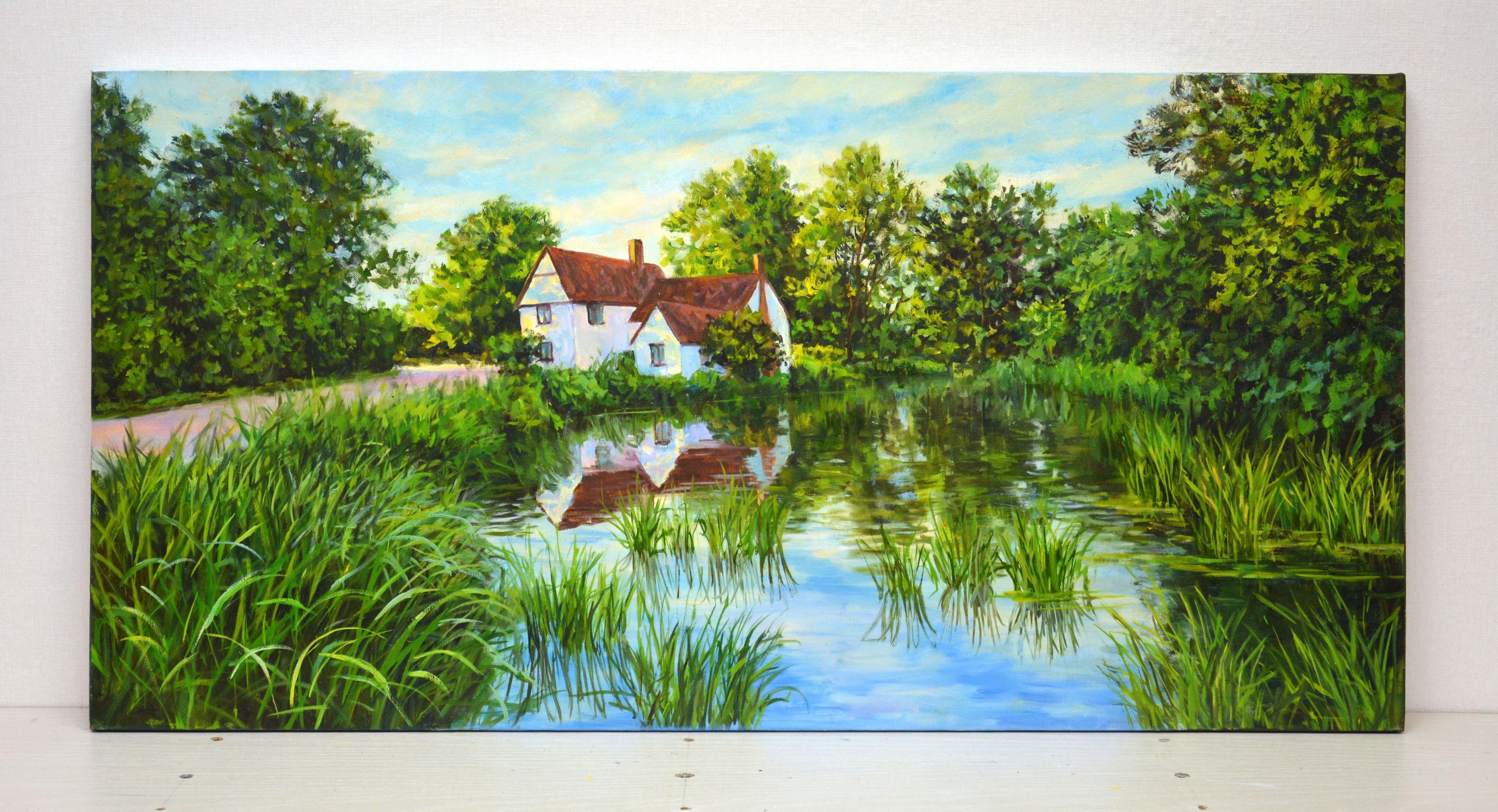Quiet backwater, Painting, Oil on Canvas For Sale 1
