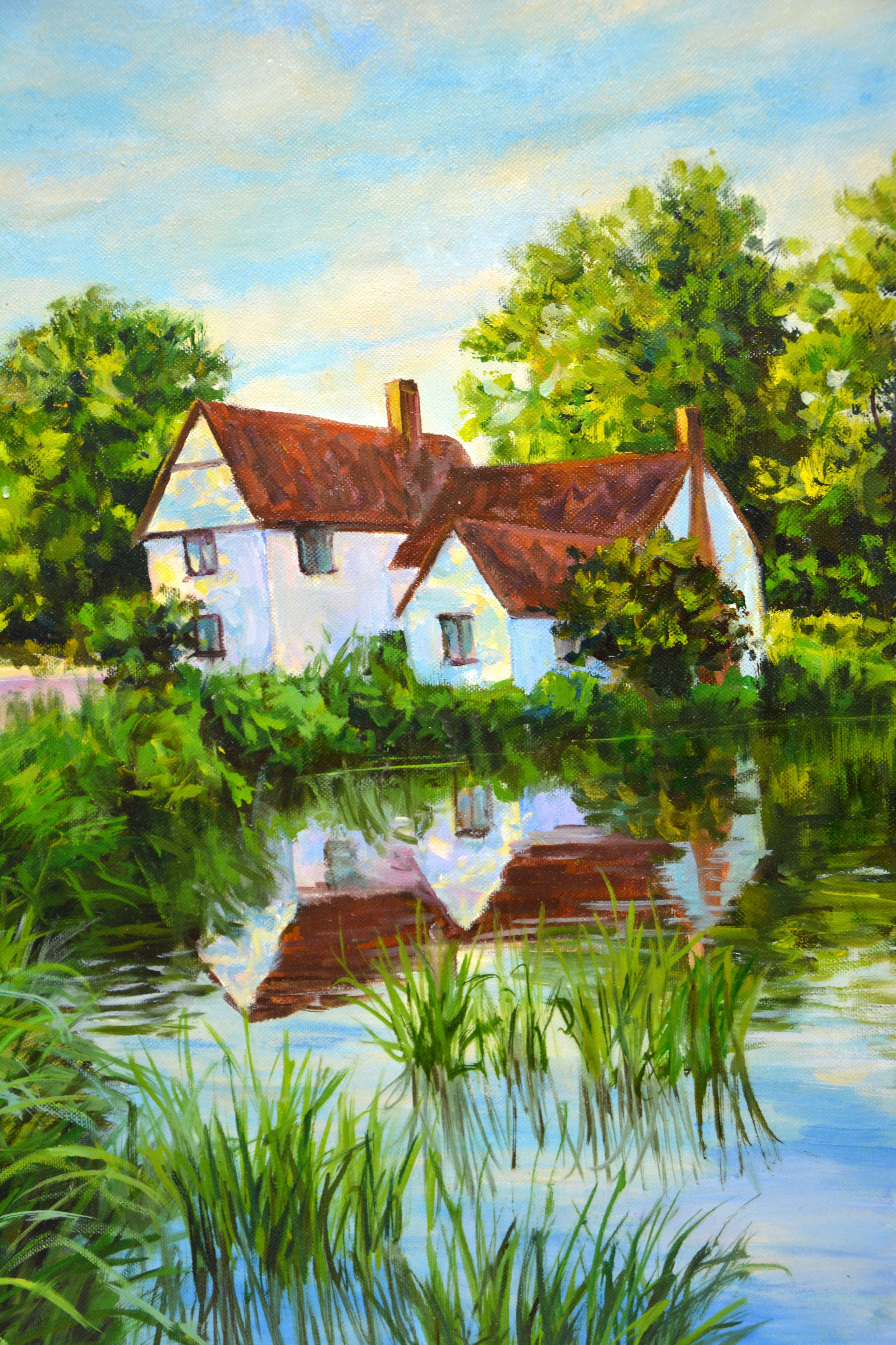 Quiet backwater, Painting, Oil on Canvas For Sale 2