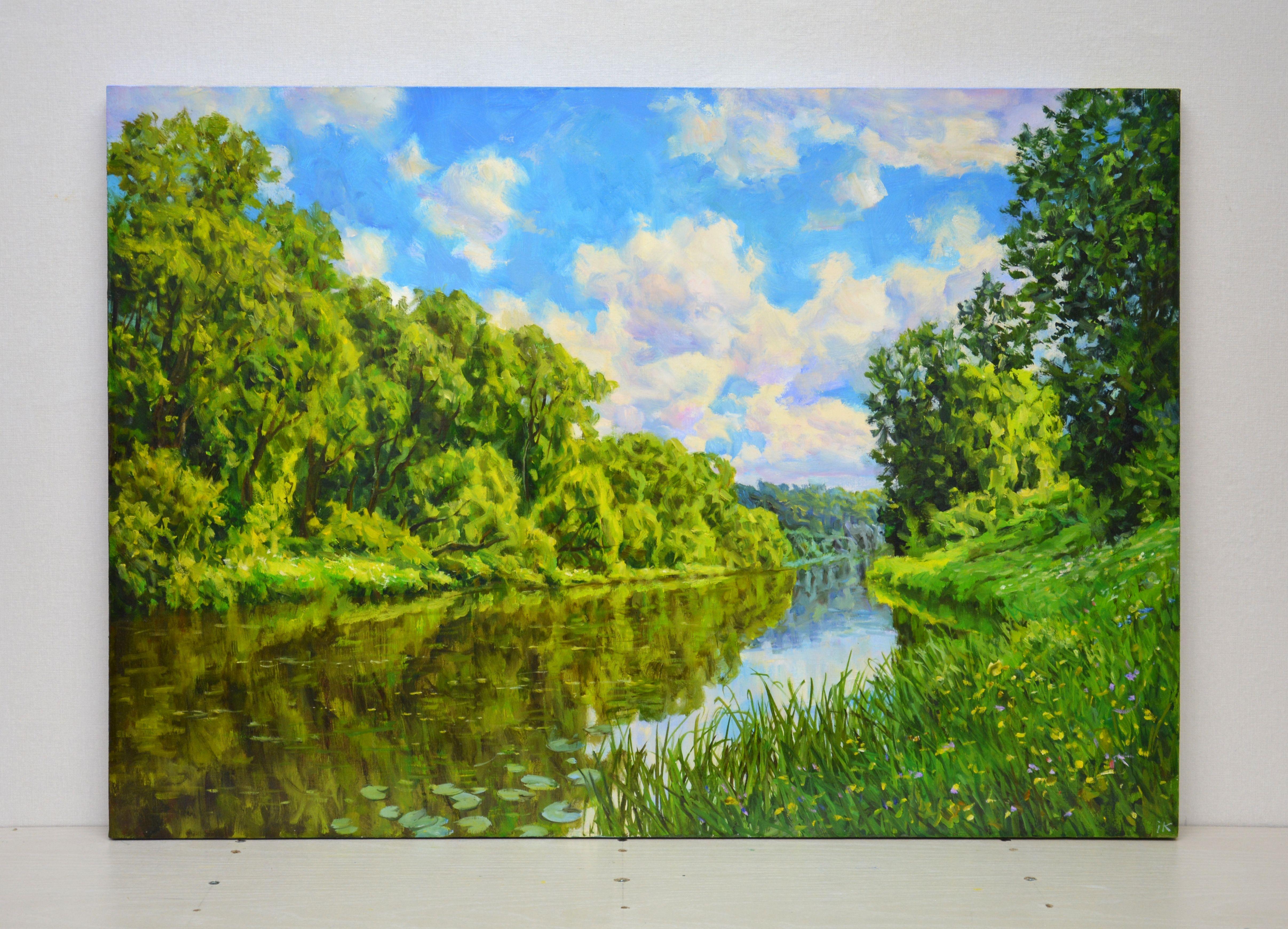 Quiet river, Painting, Oil on Canvas For Sale 1