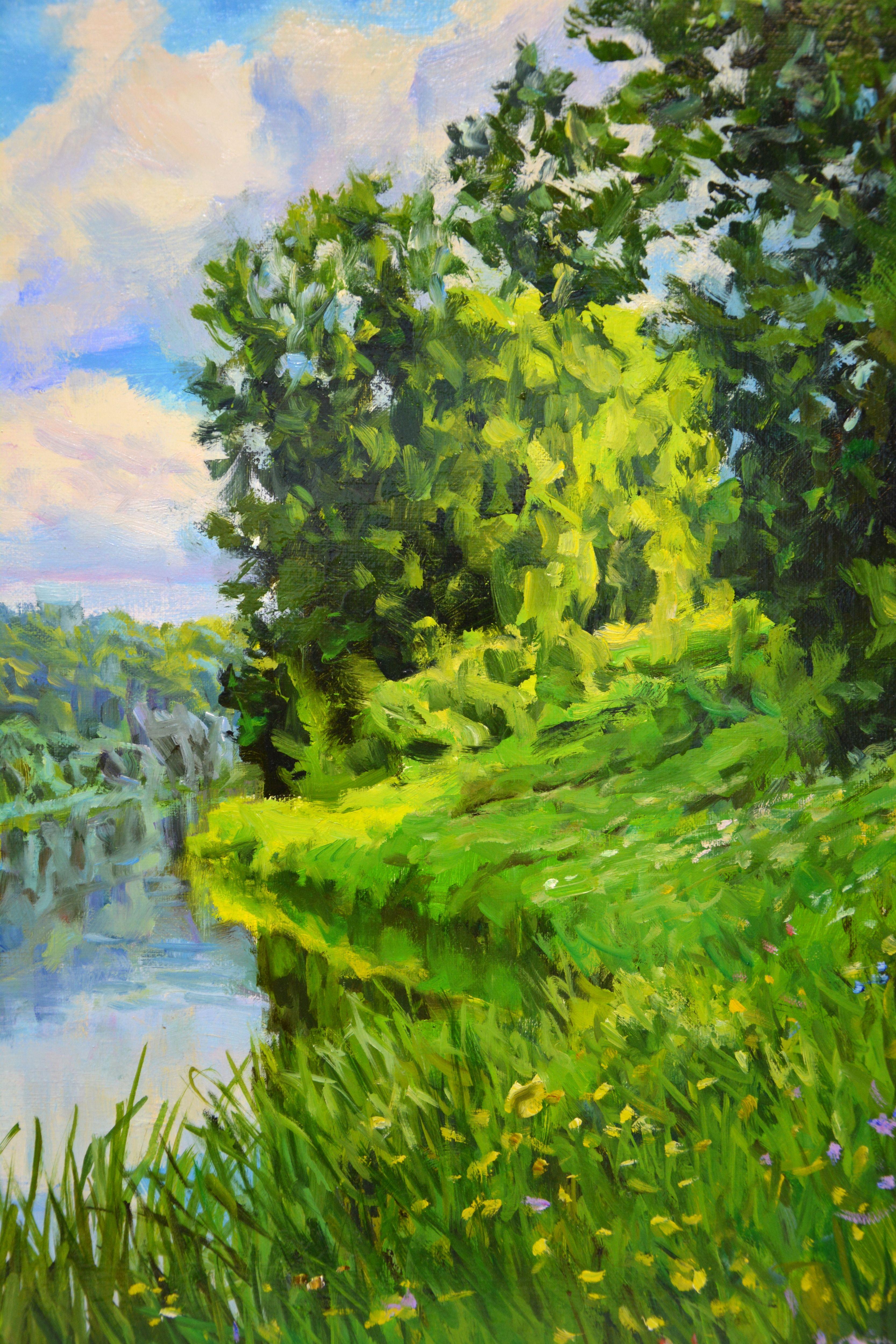 Quiet river, Painting, Oil on Canvas For Sale 3