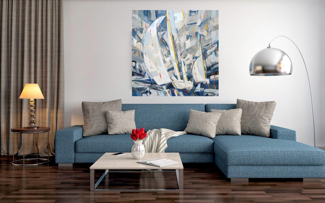 Regatta 37 Original Interieur Acrylic Painting For Sale 5
