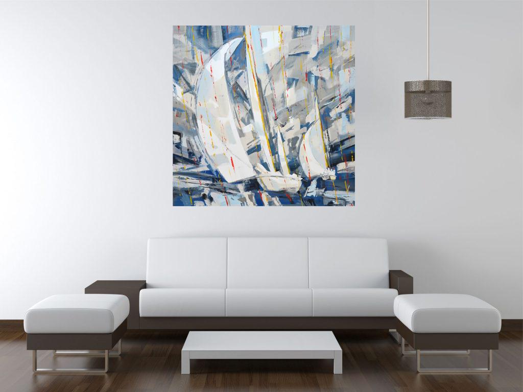 Regatta 37 Original Interieur Acrylic Painting For Sale 6