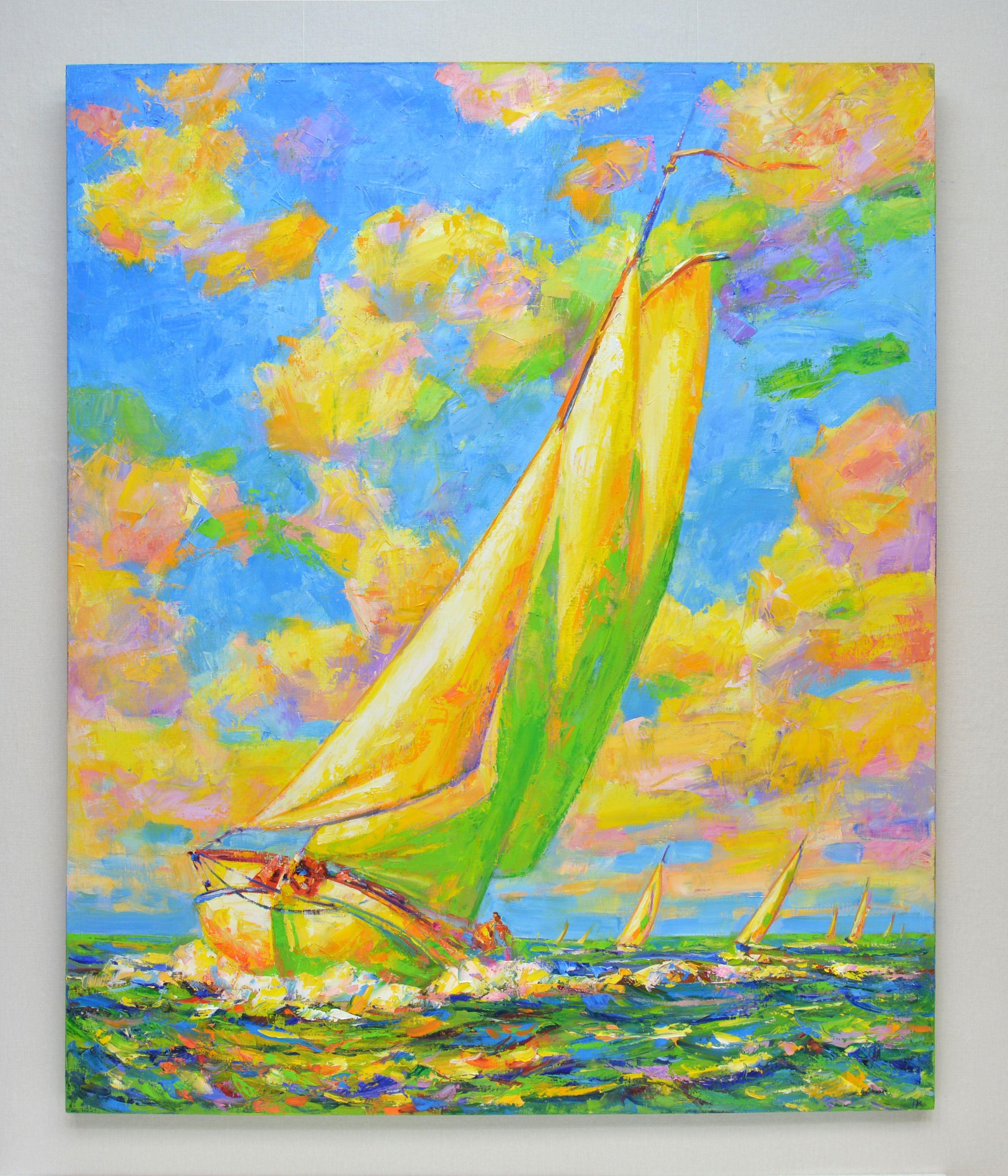 Regatta, Painting, Oil on Canvas For Sale 1