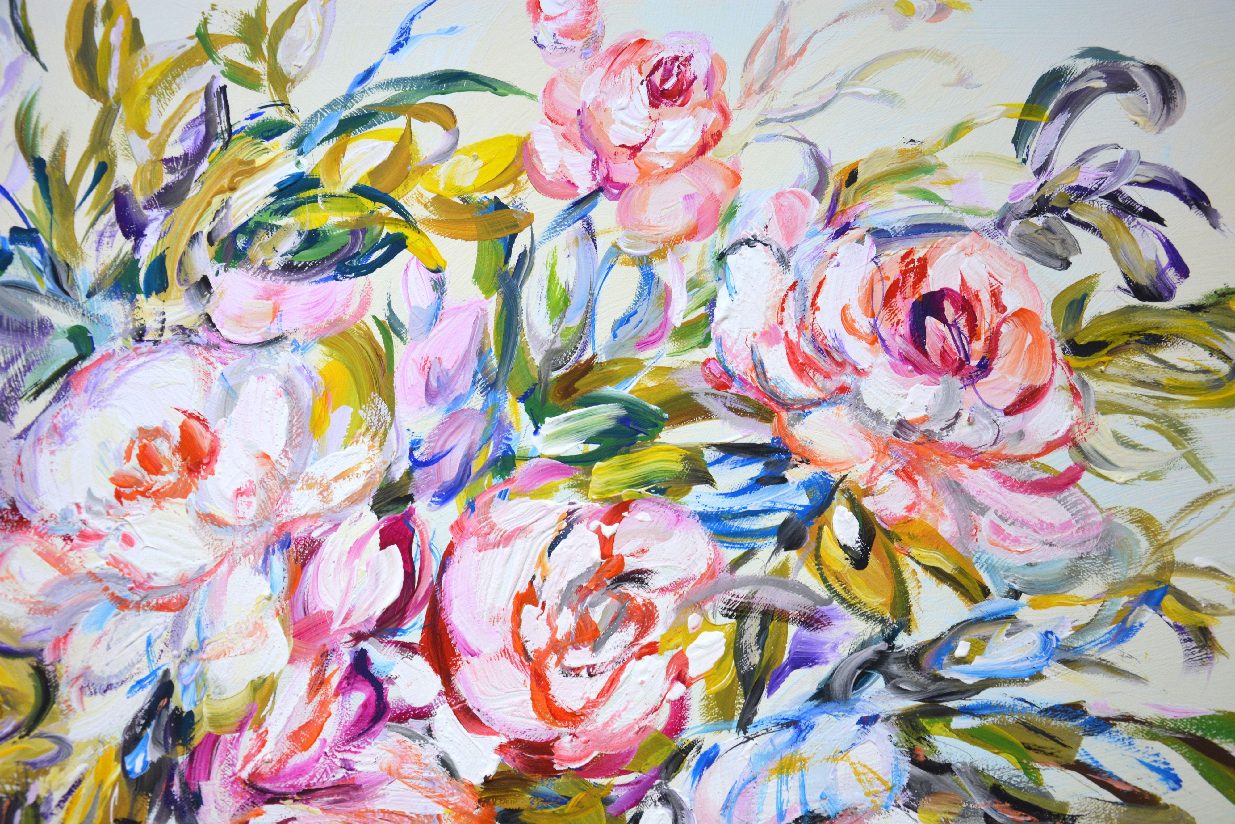 Rosas. Ramo delicado 2., Pintura, Acrílico sobre lienzo en venta 2