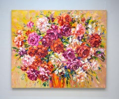 Roses pour la chance, Peinture, Huile sur toile