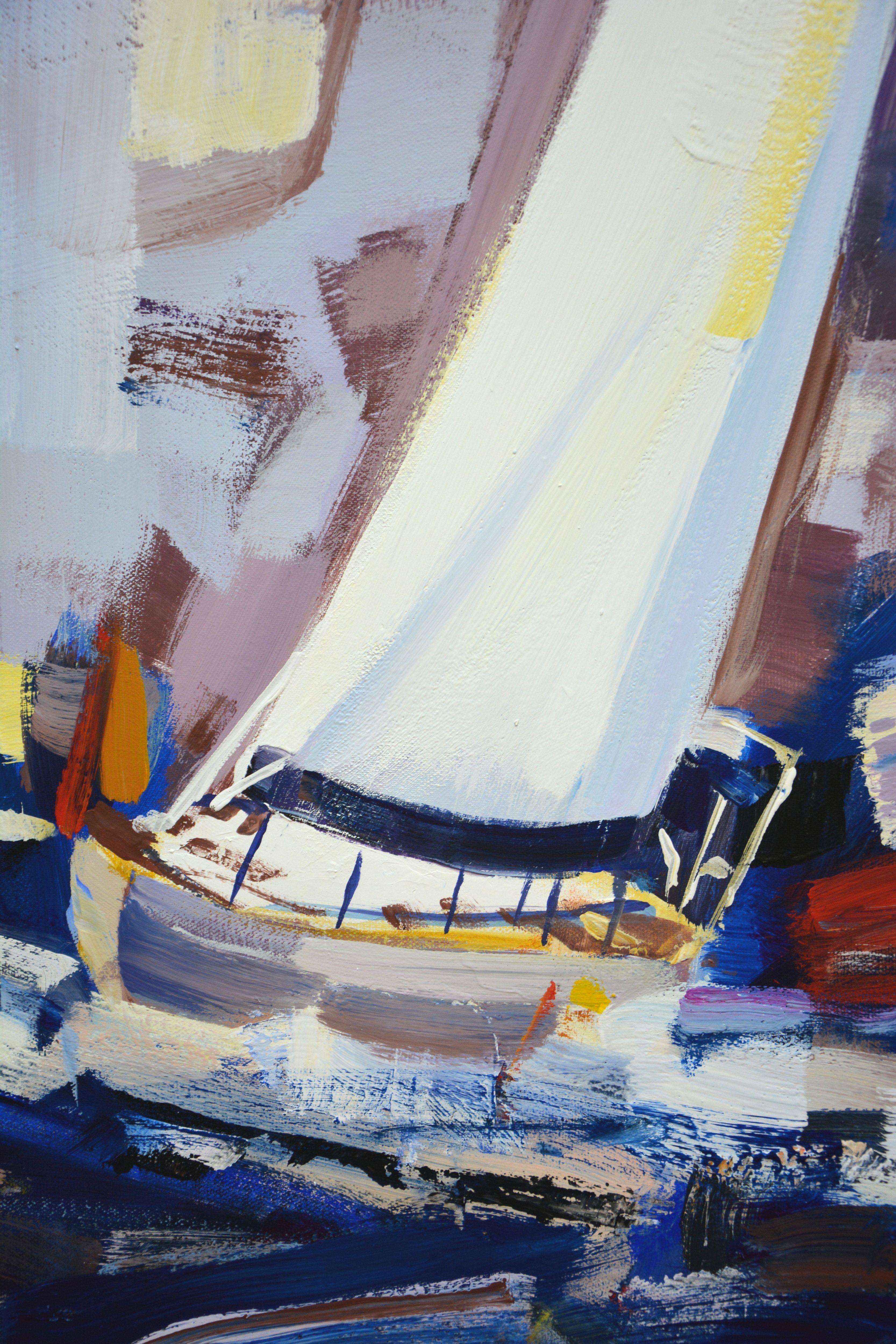 painting sailboats in acrylic