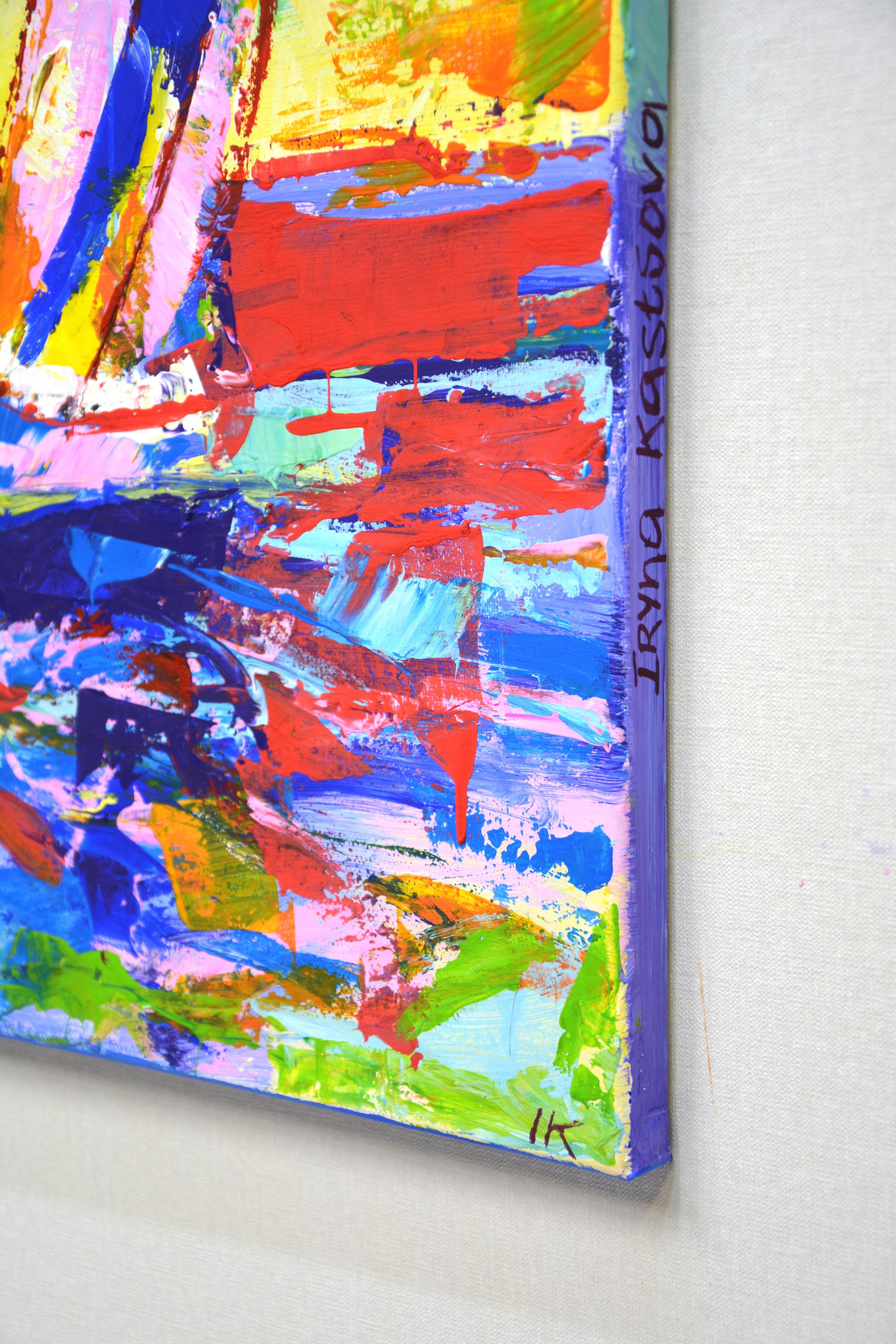 Voiliers 2. - Expressionniste Painting par Iryna Kastsova