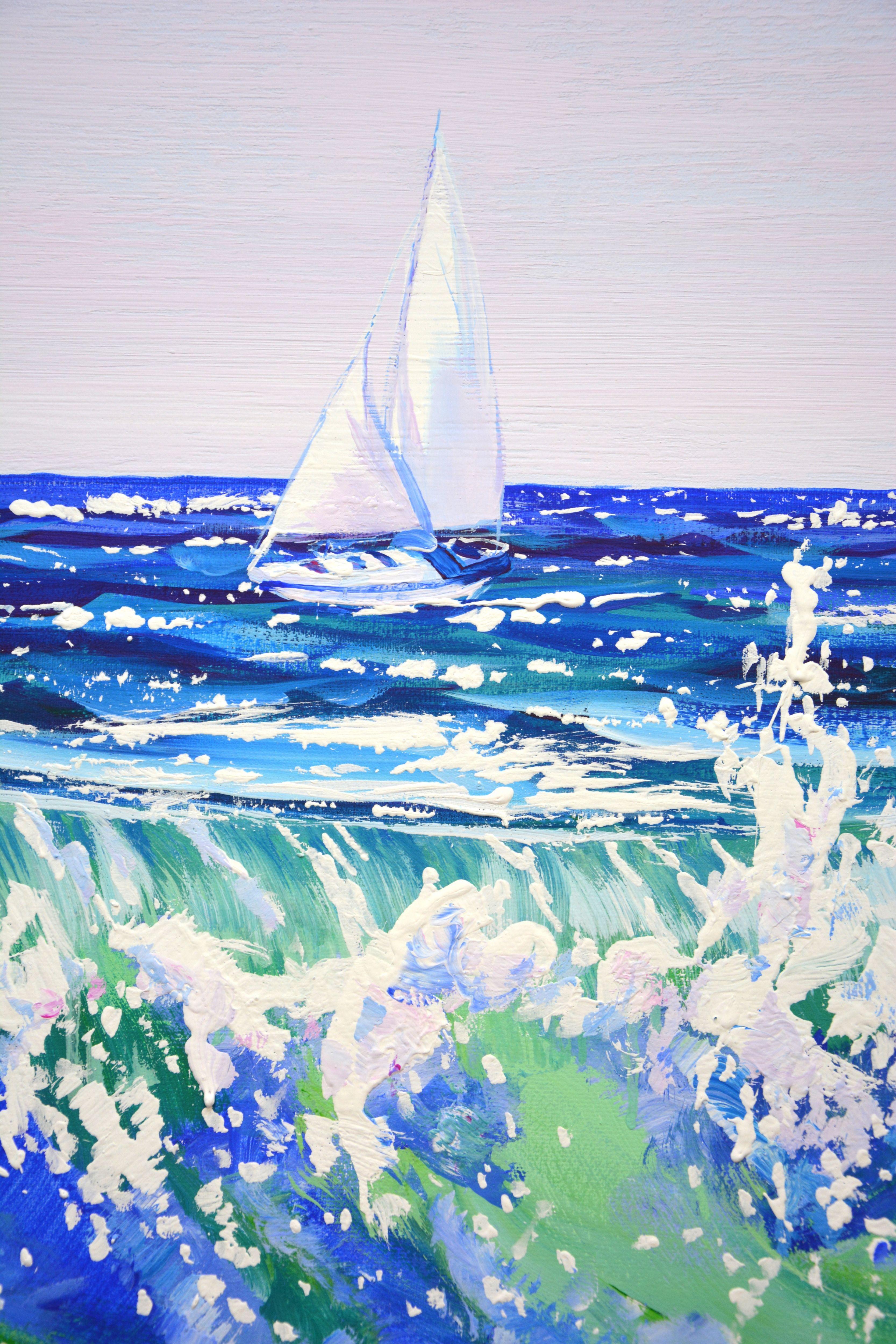 Sailing trip., Painting, Acrylic on Canvas For Sale 2