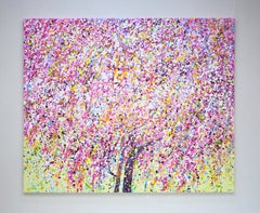 Sakura 2 Buntes abstraktes Interieurgemälde von Iryna Kastsova