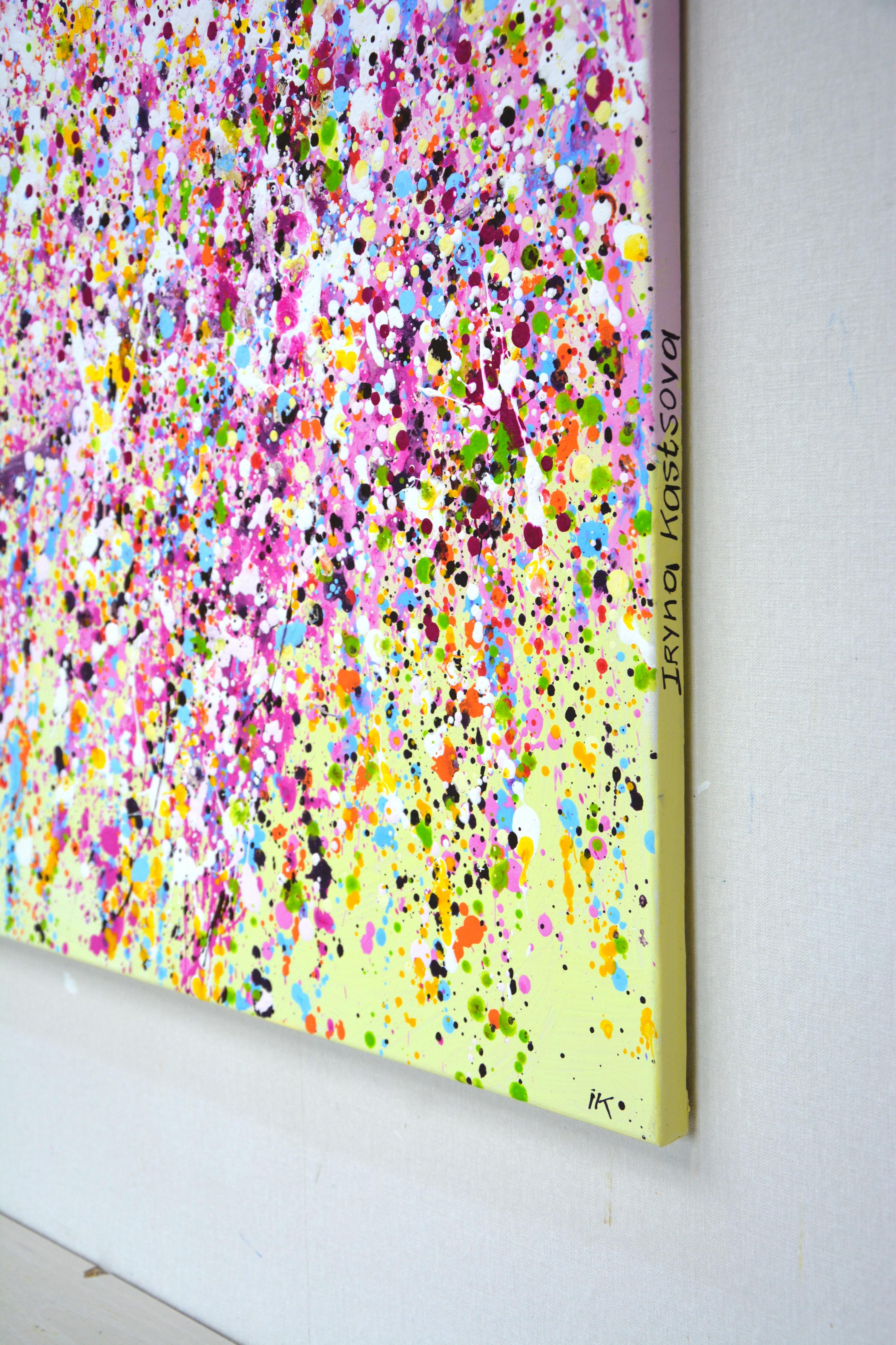 Sakura 2 Colorful Abstract Interior Painting by Iryna Kastsova For Sale 2