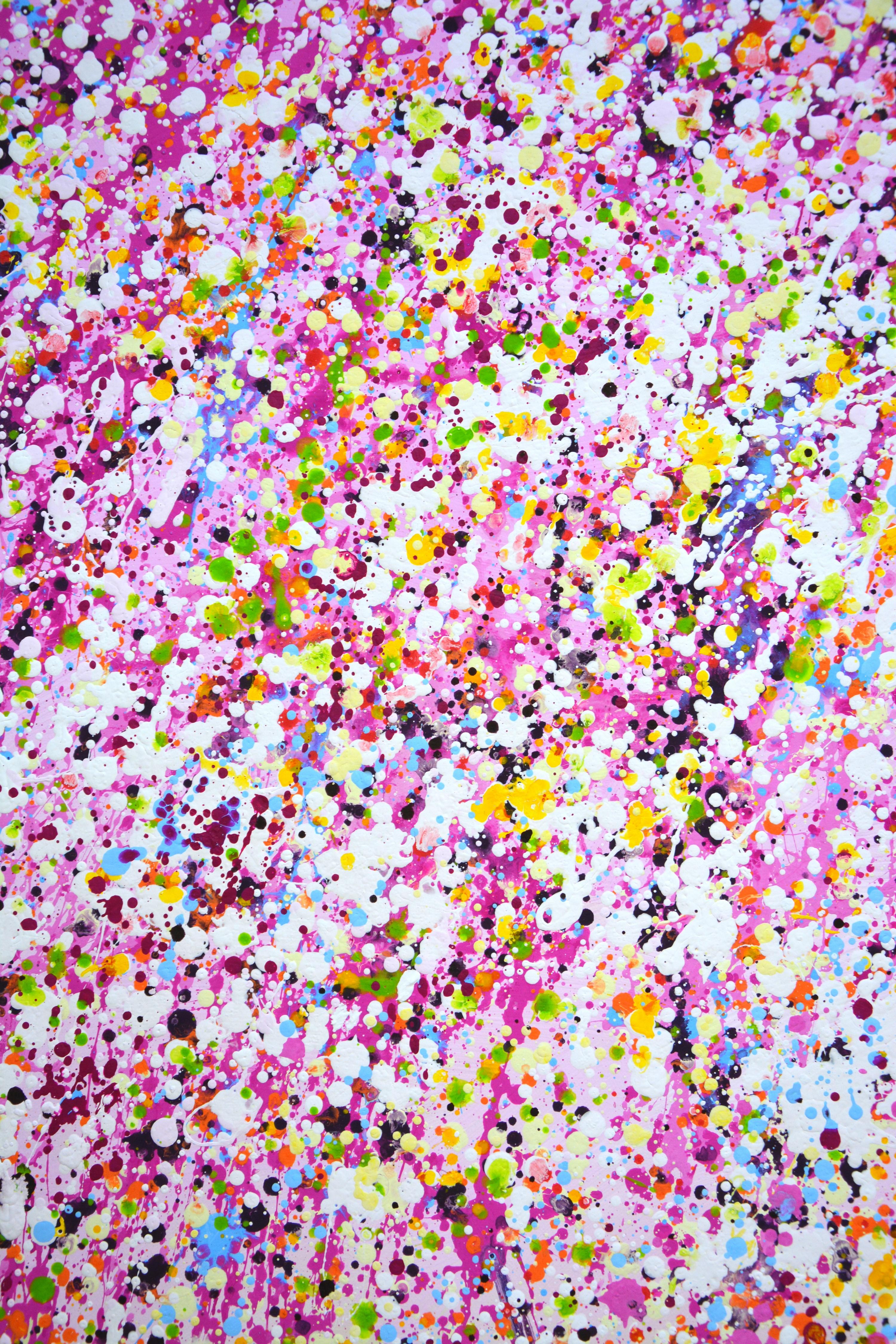 Sakura 2 Colorful Abstract Interior Painting by Iryna Kastsova For Sale 3