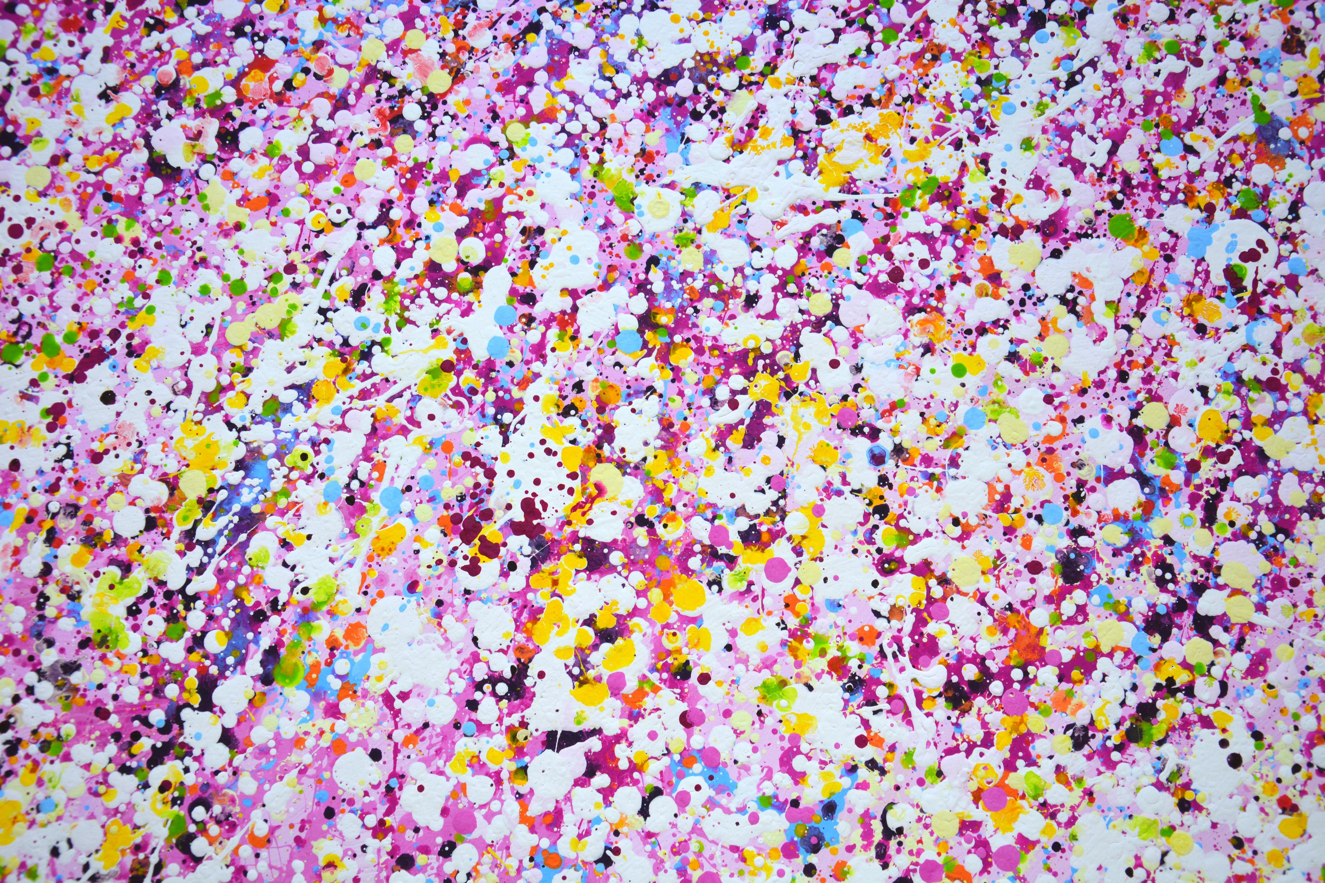 Sakura 2 Colorful Abstract Interior Painting by Iryna Kastsova For Sale 4