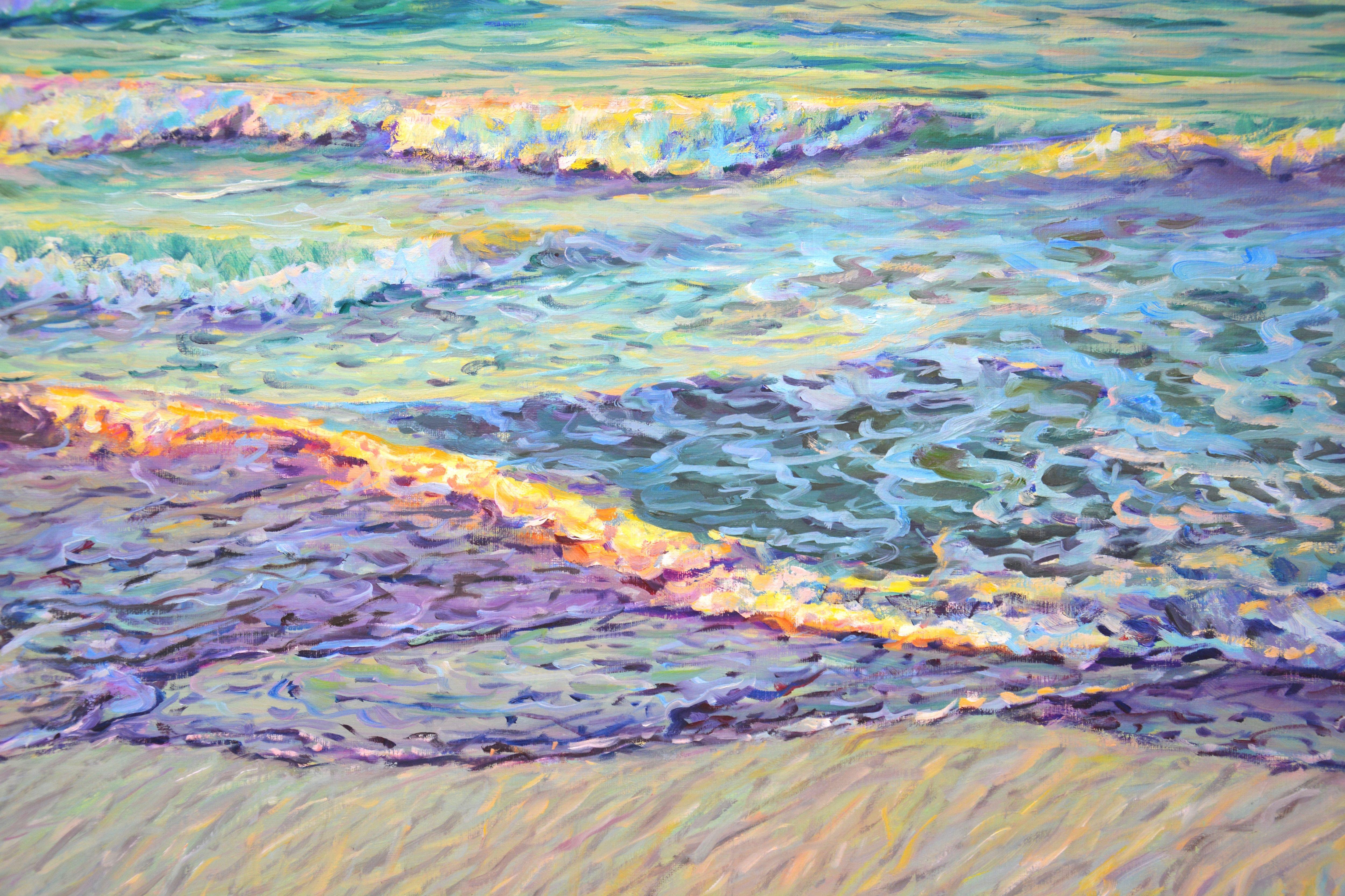 Sea at dawn, Painting, Oil on Canvas For Sale 3