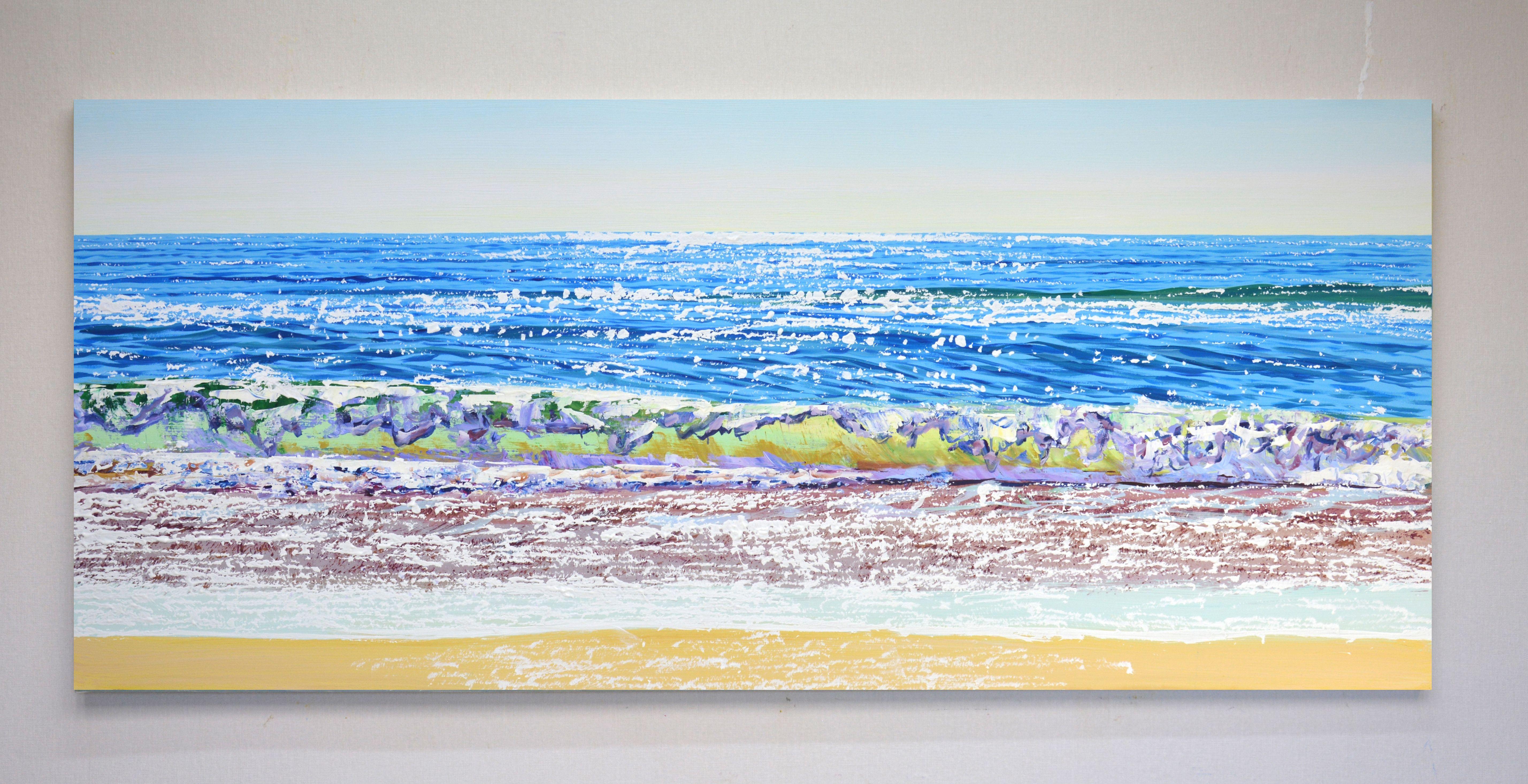 Mer. Éblouissement. Beach, peinture, acrylique sur toile - Réalisme Painting par Iryna Kastsova