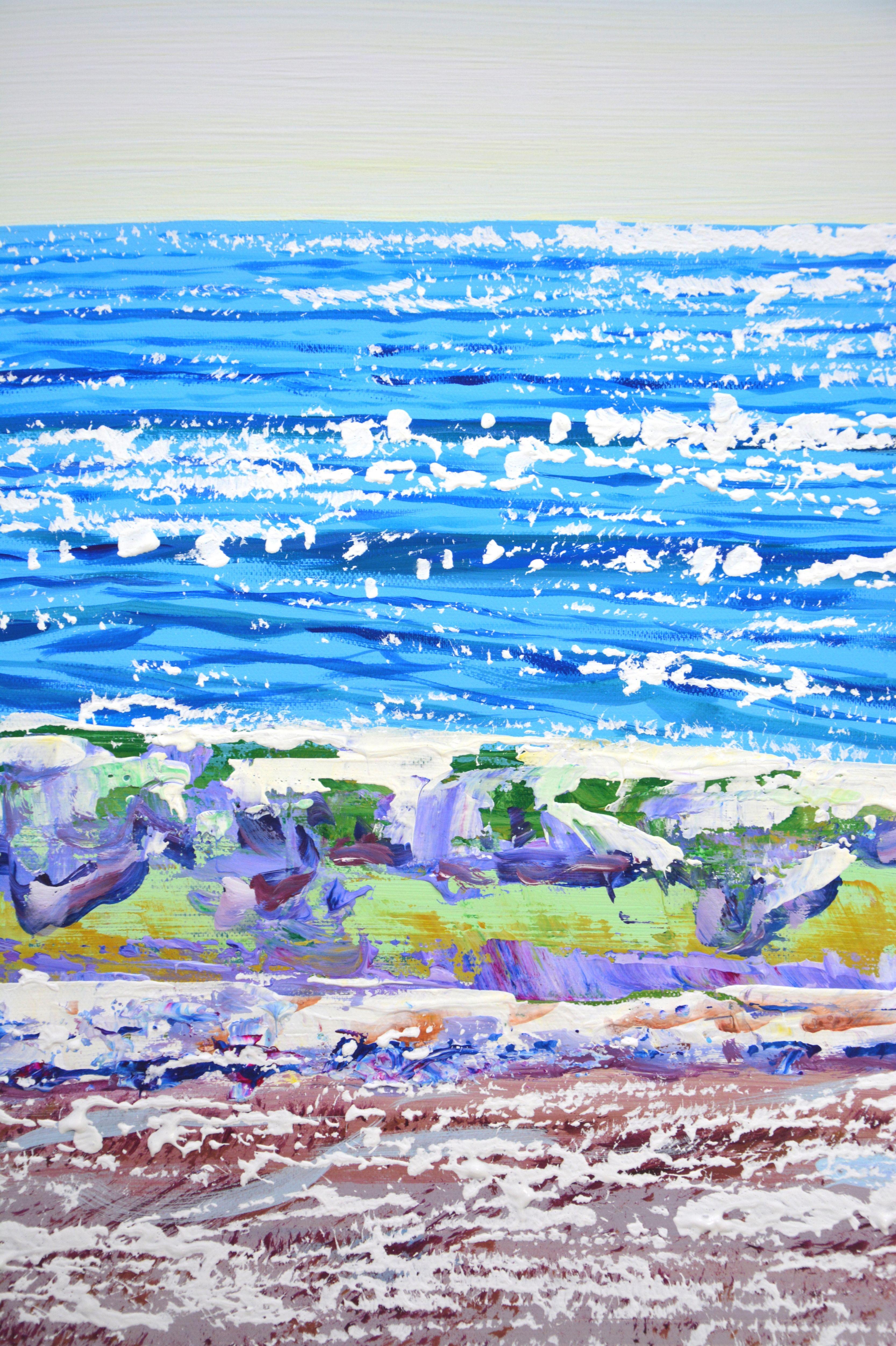 Mer. Éblouissement. Beach, peinture, acrylique sur toile en vente 1