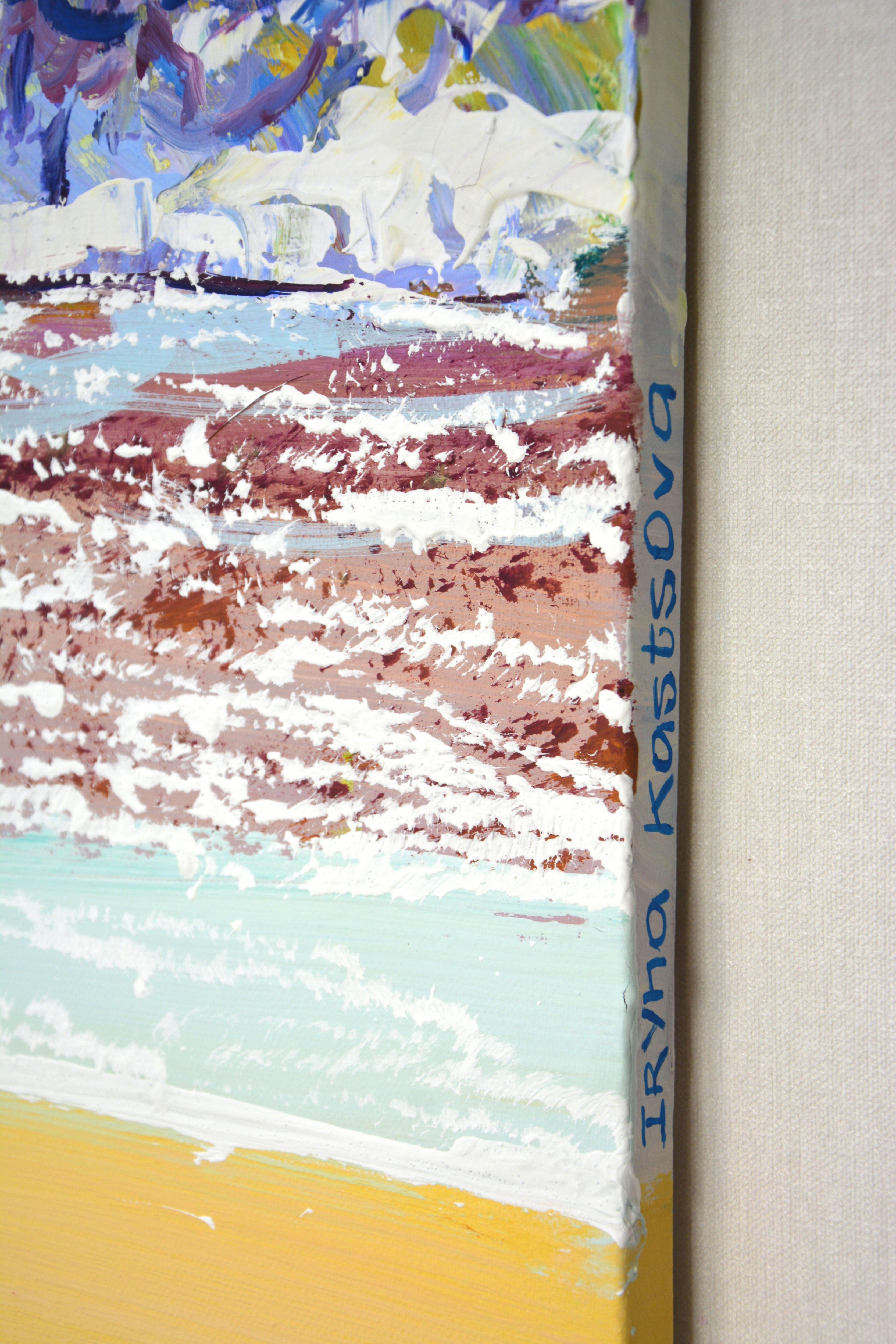 Sea. Glare. Beach., Painting, Acrylic on Canvas For Sale 4