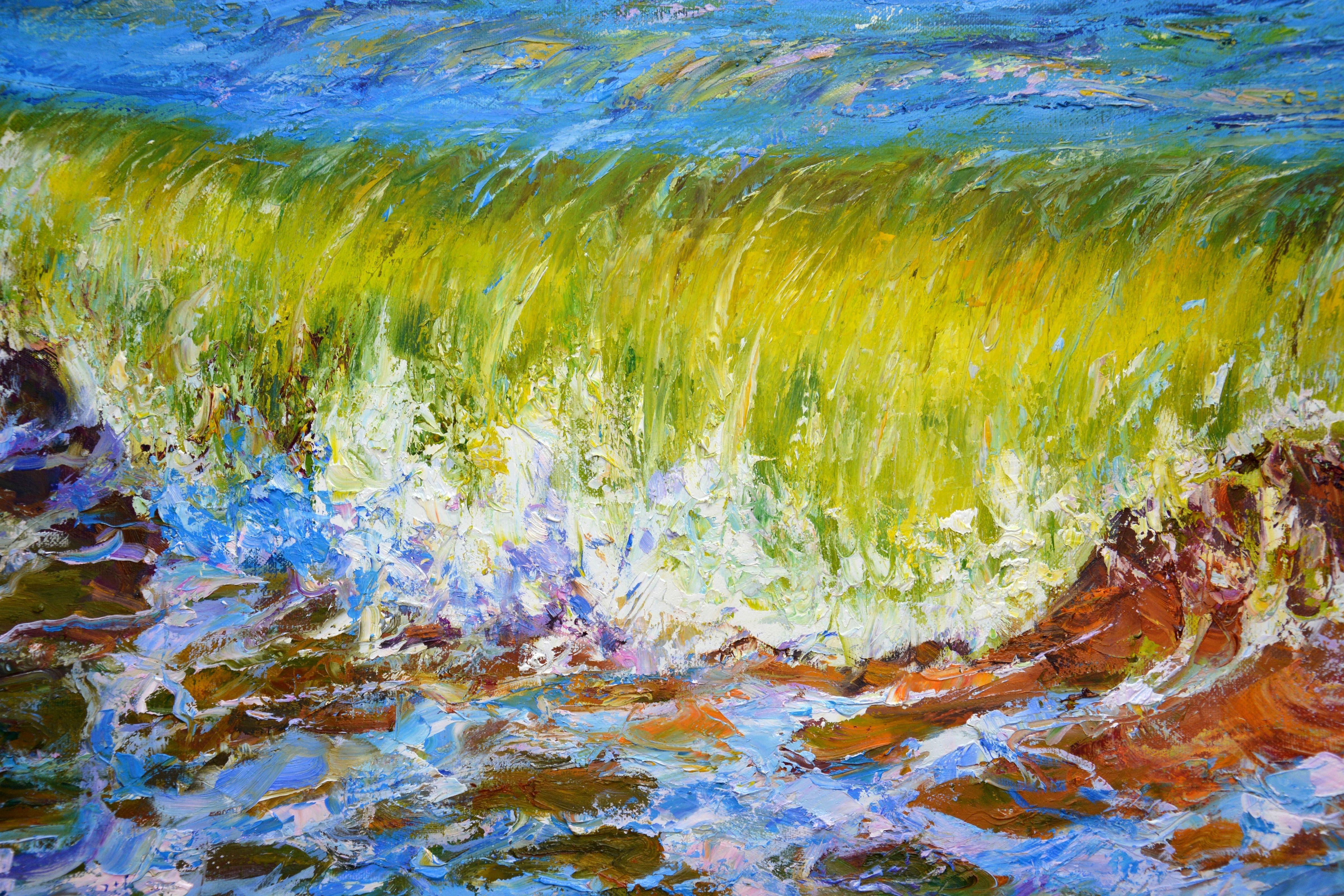 Sea-green, Painting, Oil on Canvas For Sale 3