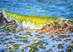 Peinture - Vert de mer, huile sur toile