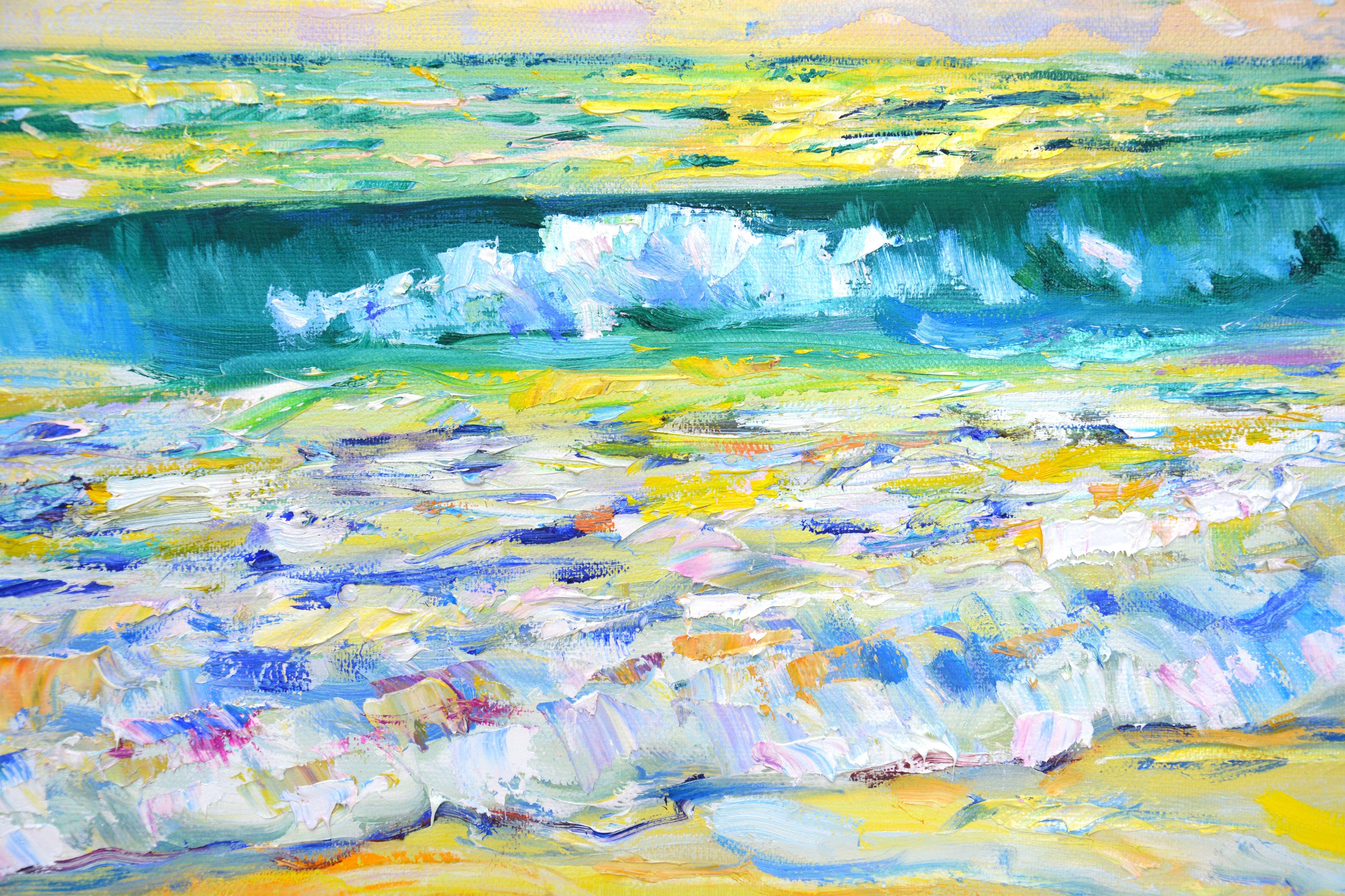 Sea mosaic., Painting, Oil on Canvas For Sale 2