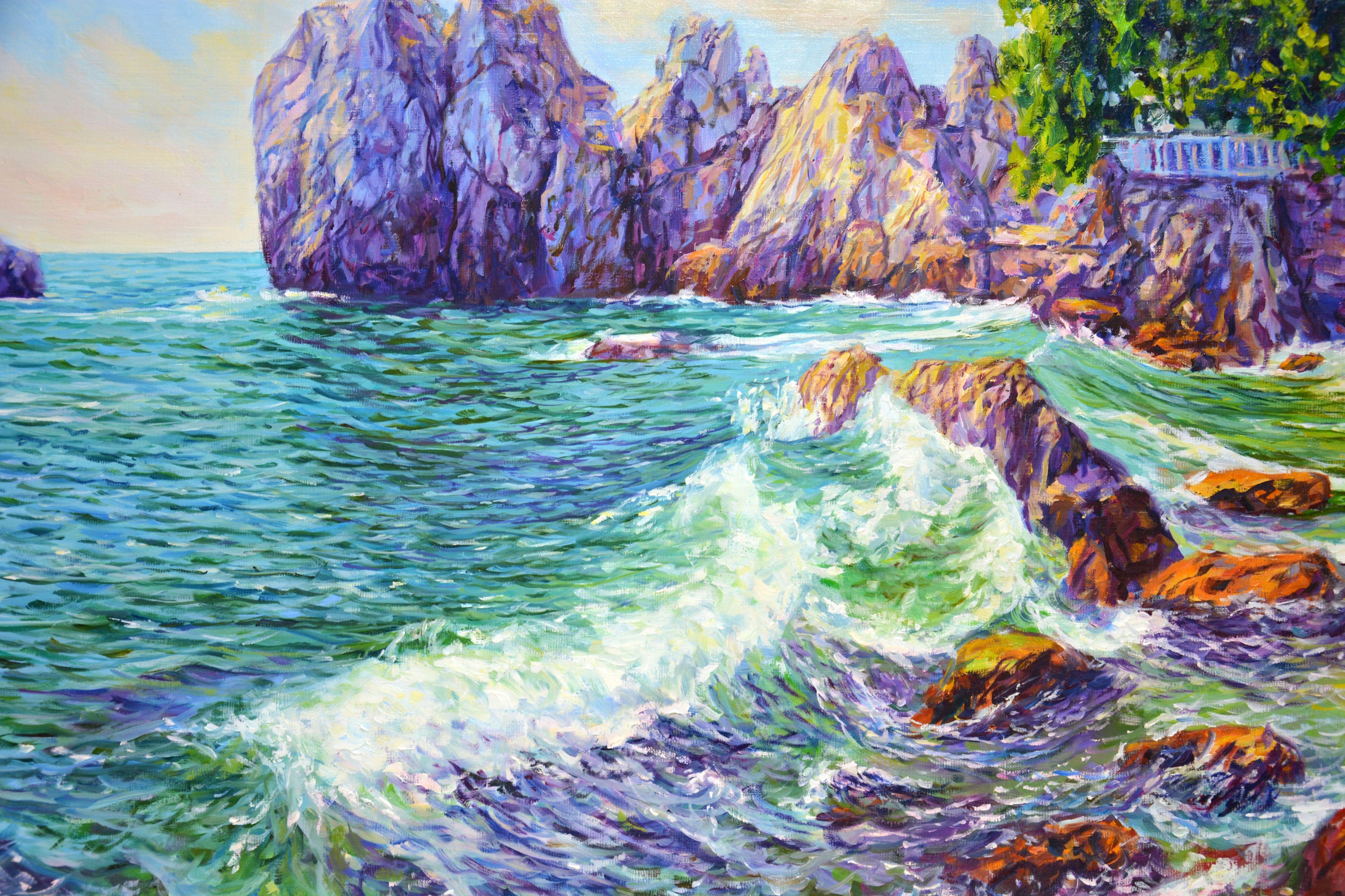 Sea. Rocks. The stones., Painting, Oil on Canvas For Sale 3