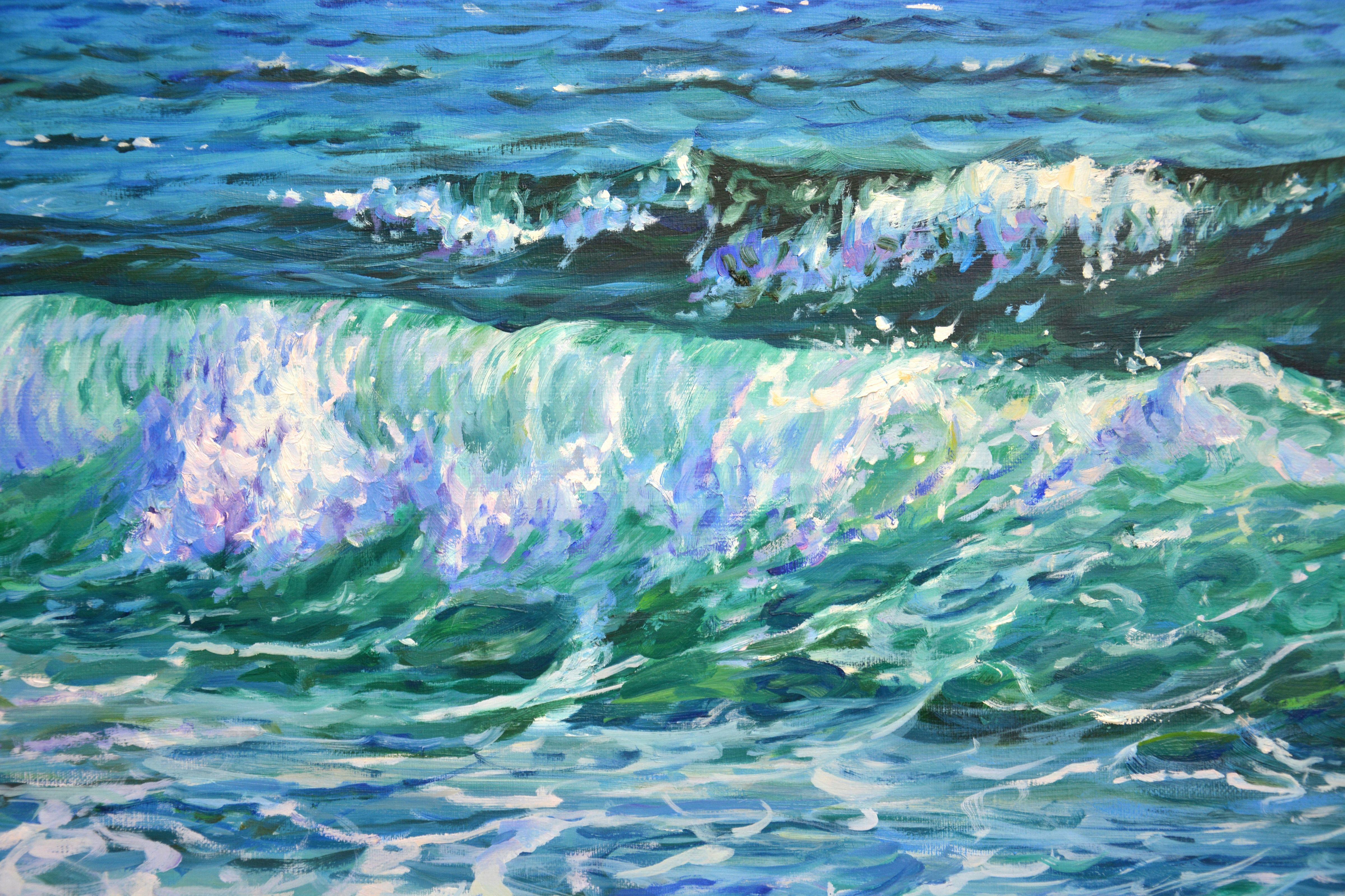 Sea. The waves., Painting, Oil on Canvas For Sale 3