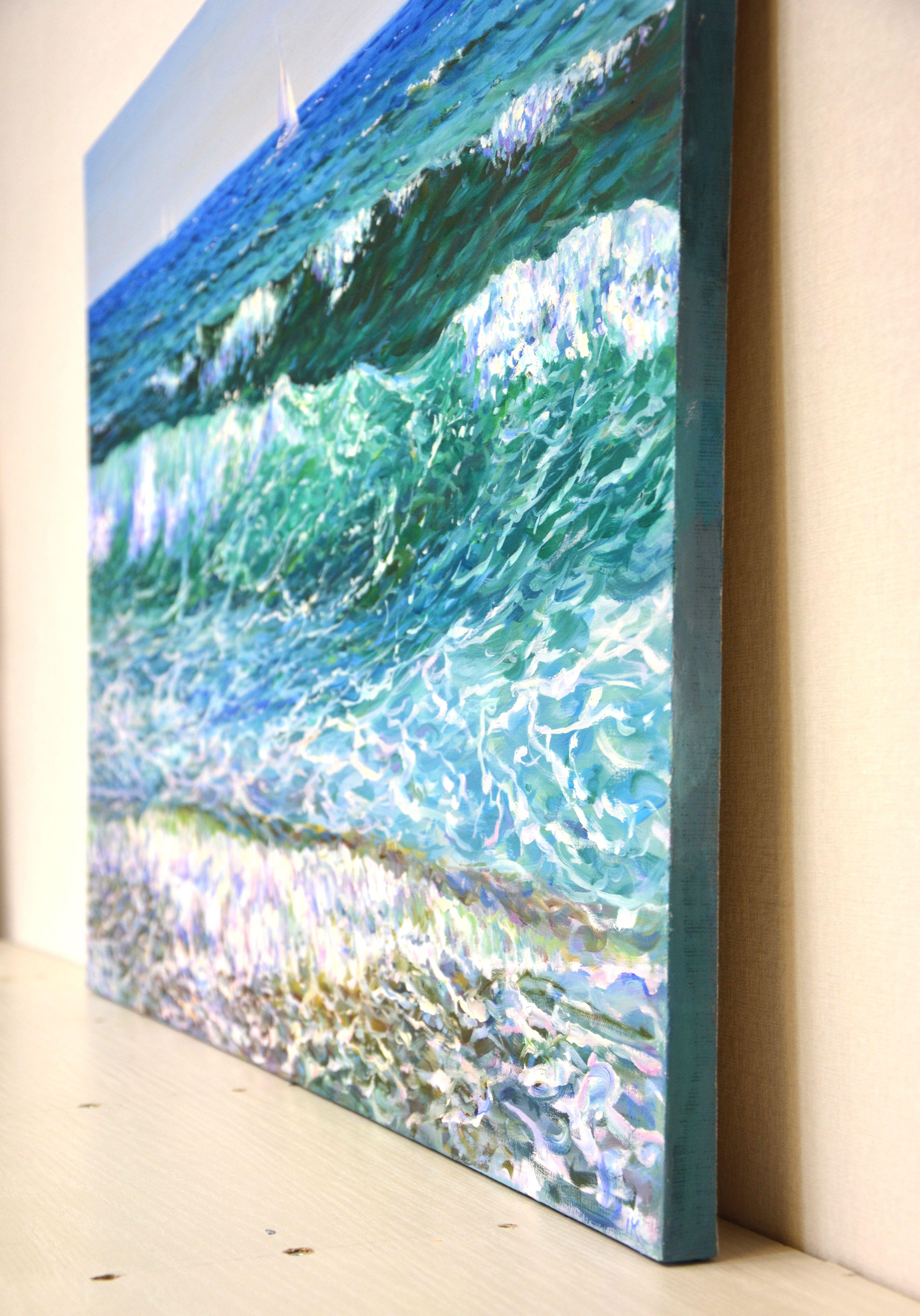 Sea. The waves., Painting, Oil on Canvas For Sale 4