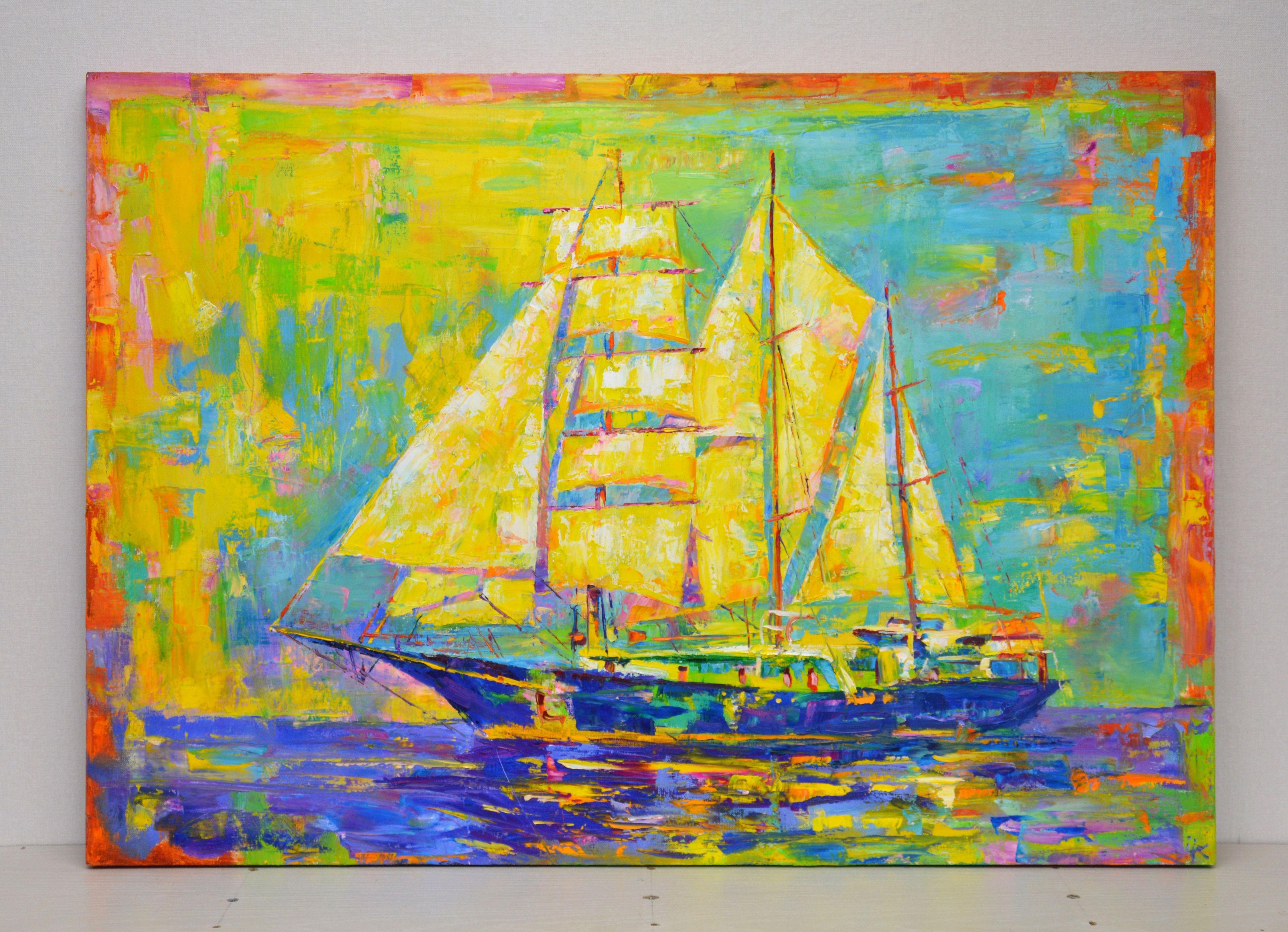 Ship, Painting, Oil on Canvas For Sale 1