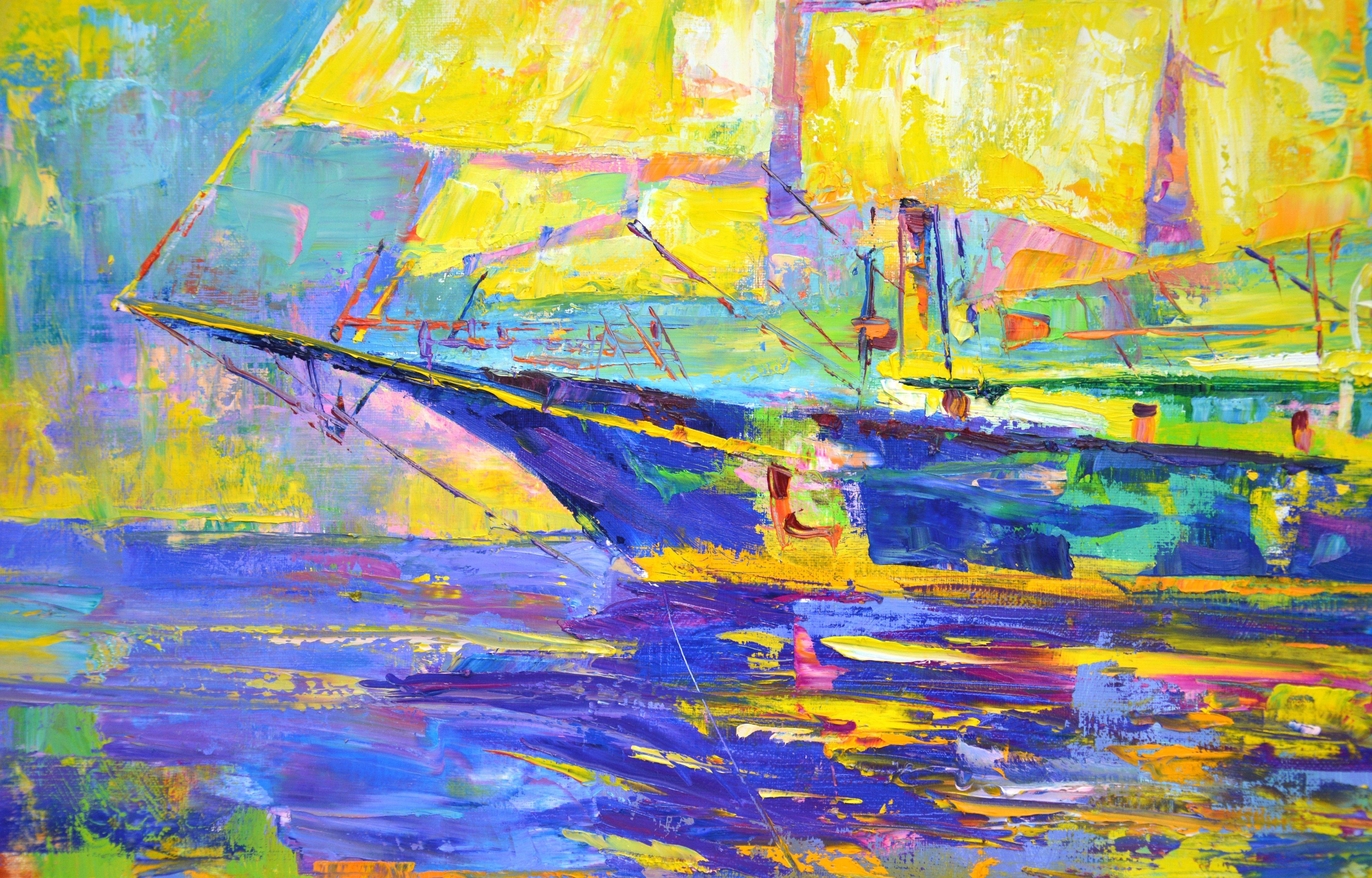 Ship, Painting, Oil on Canvas For Sale 2