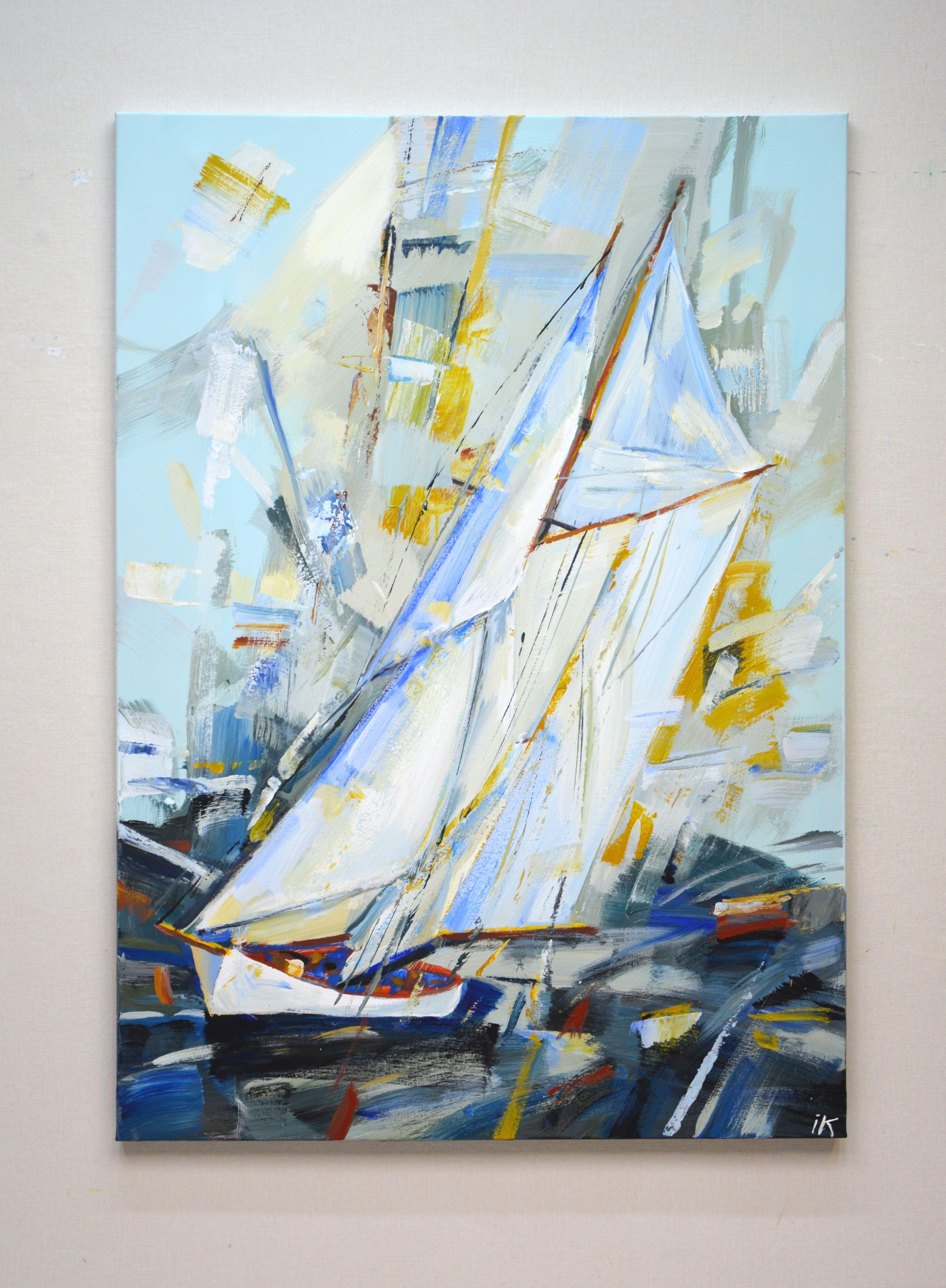 Silver sails, Painting, Acrylic on Canvas For Sale 1