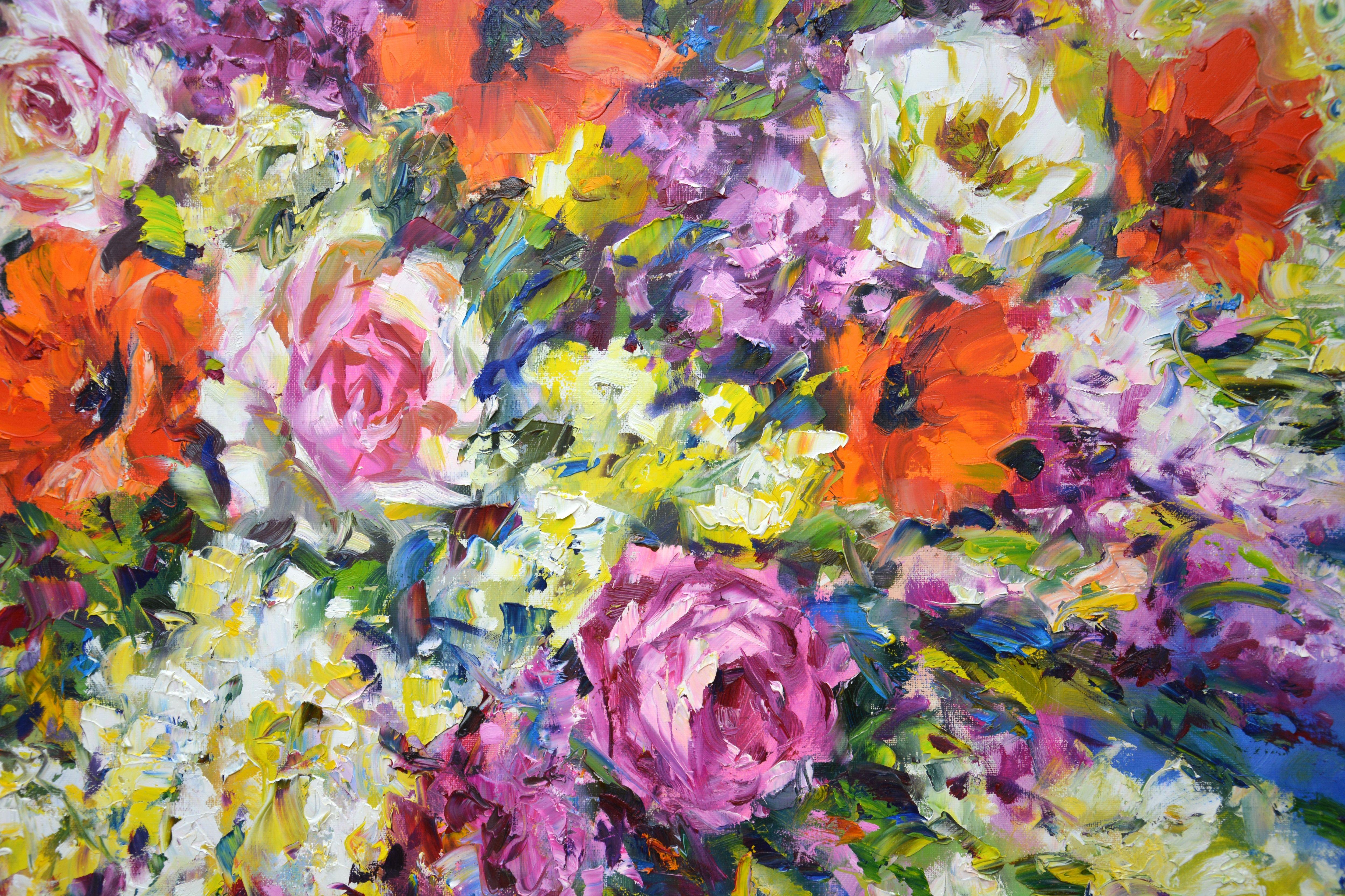 Spring bouquet, Painting, Oil on Canvas For Sale 3