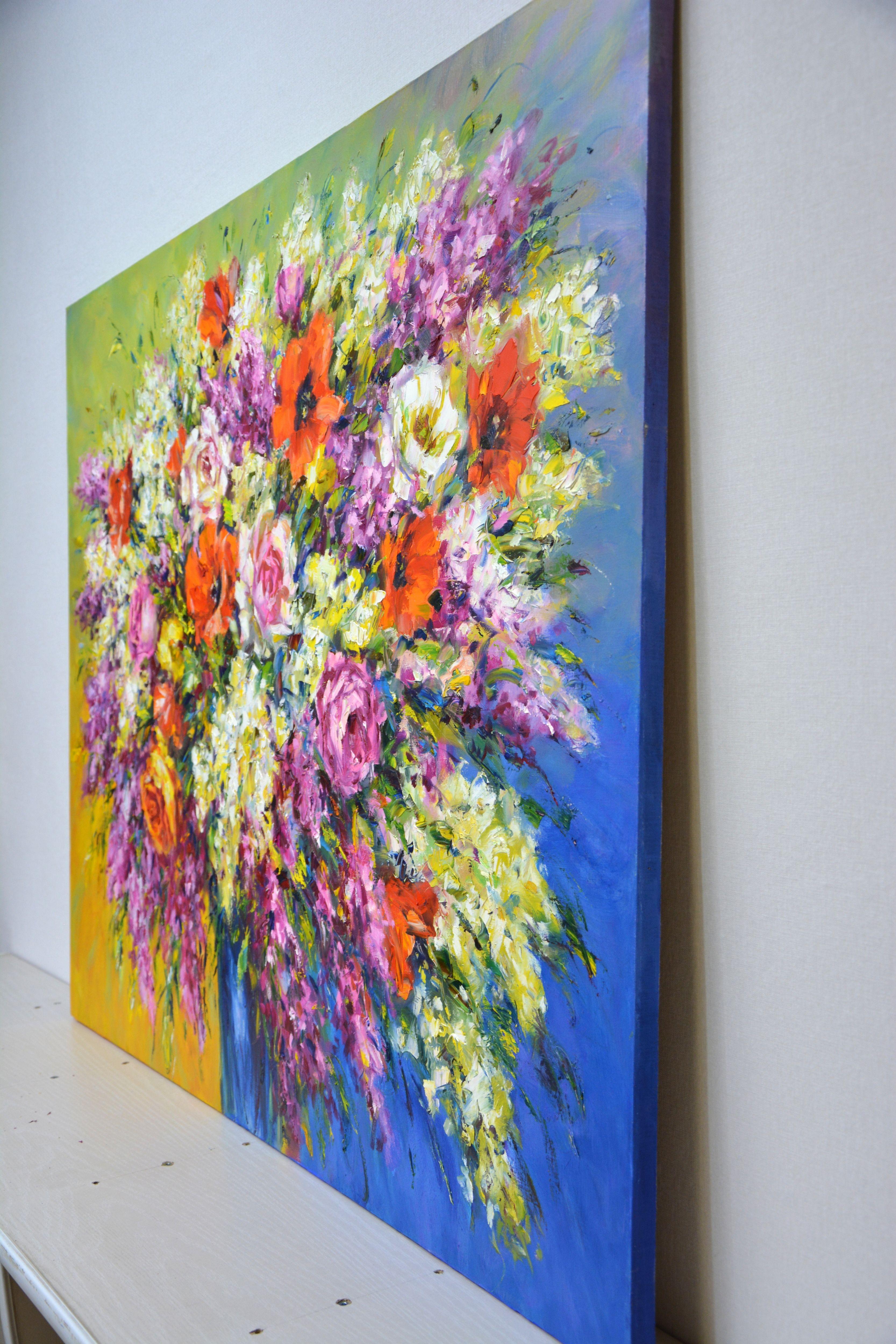 Spring bouquet, Painting, Oil on Canvas For Sale 4