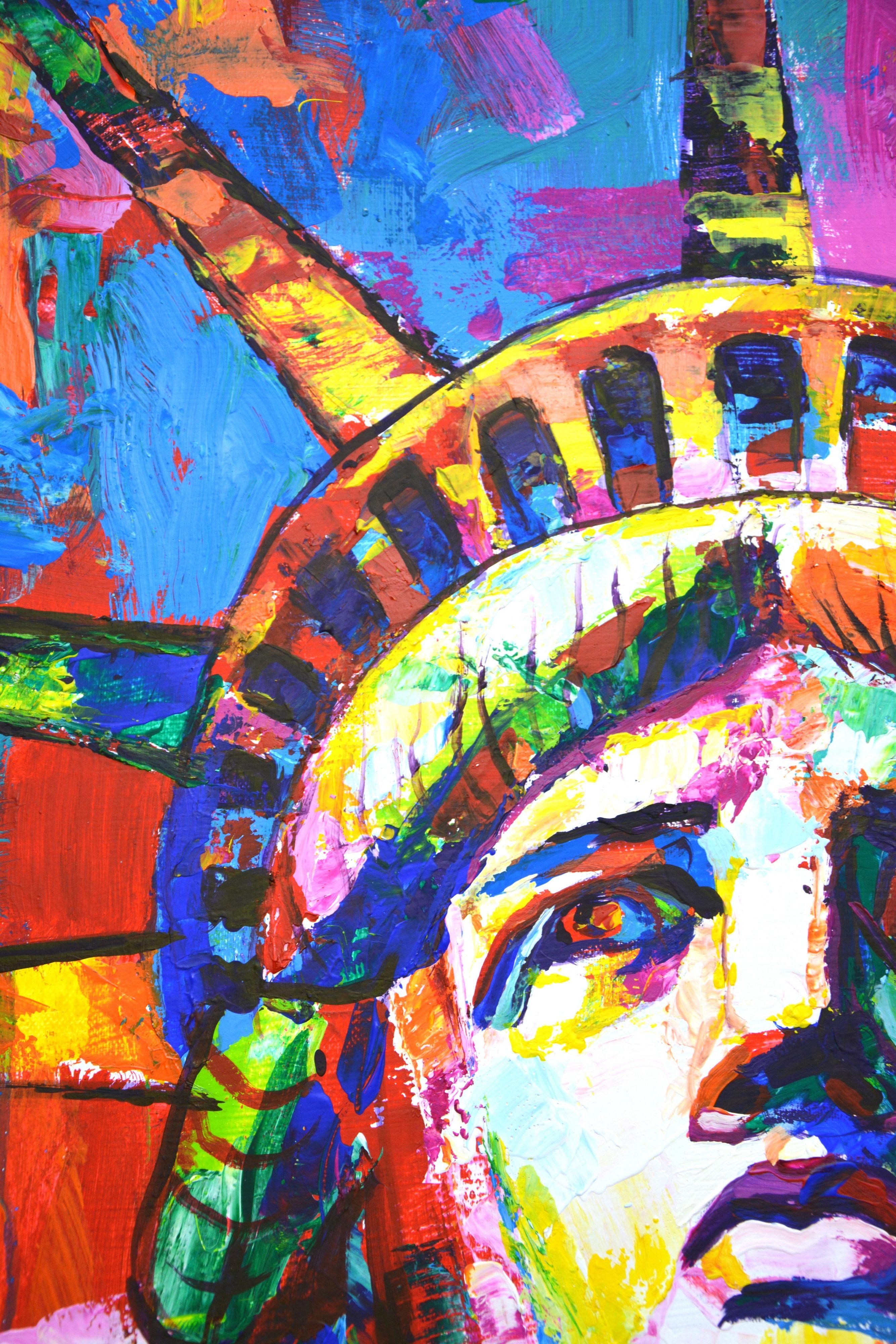 Statue of Liberty 2, Painting, Acrylic on Canvas For Sale 3