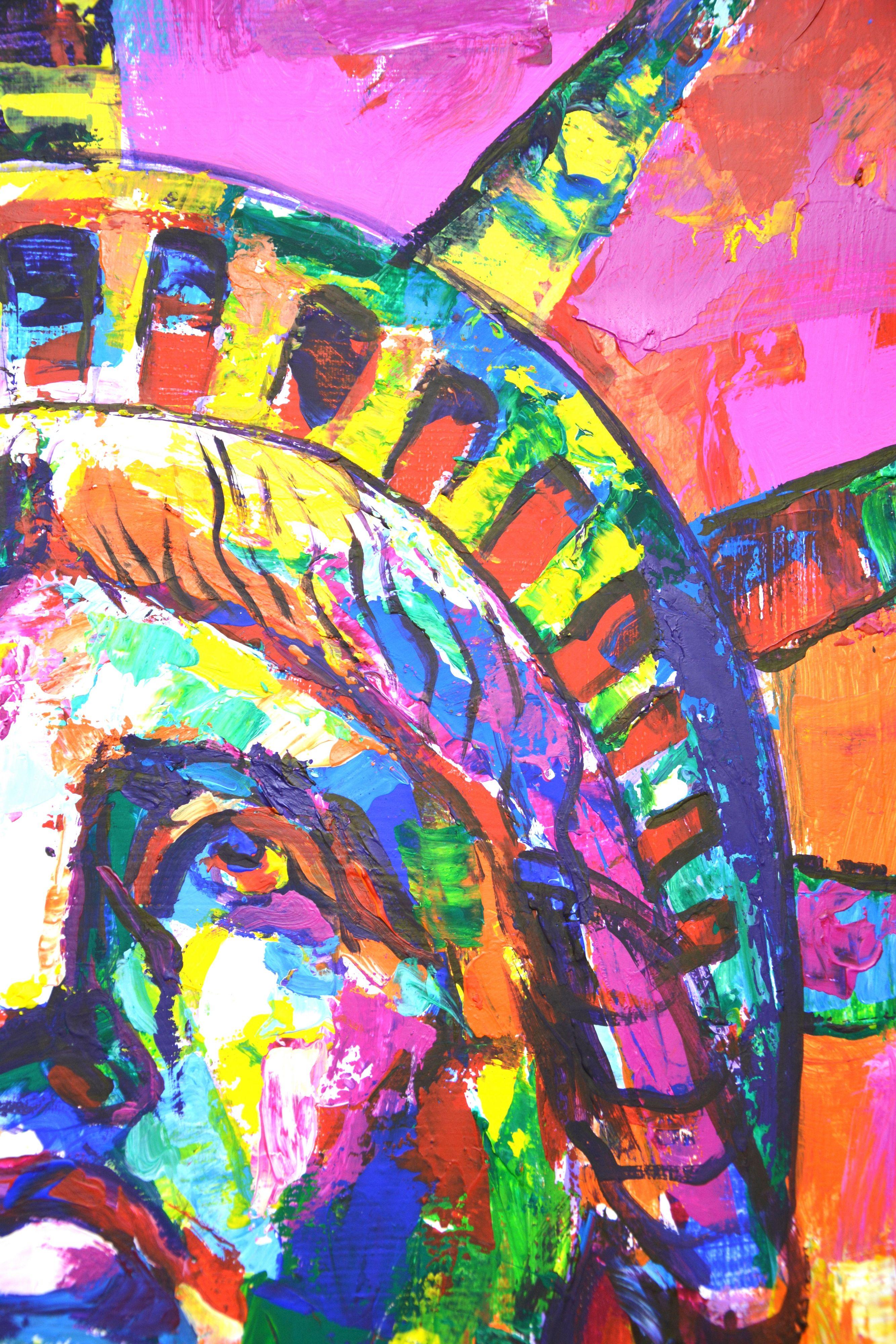Statue of Liberty 2, Painting, Acrylic on Canvas For Sale 4