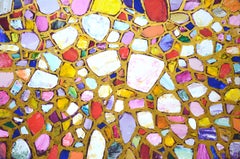 Stones in gold 3., Painting, Acrylic on Canvas