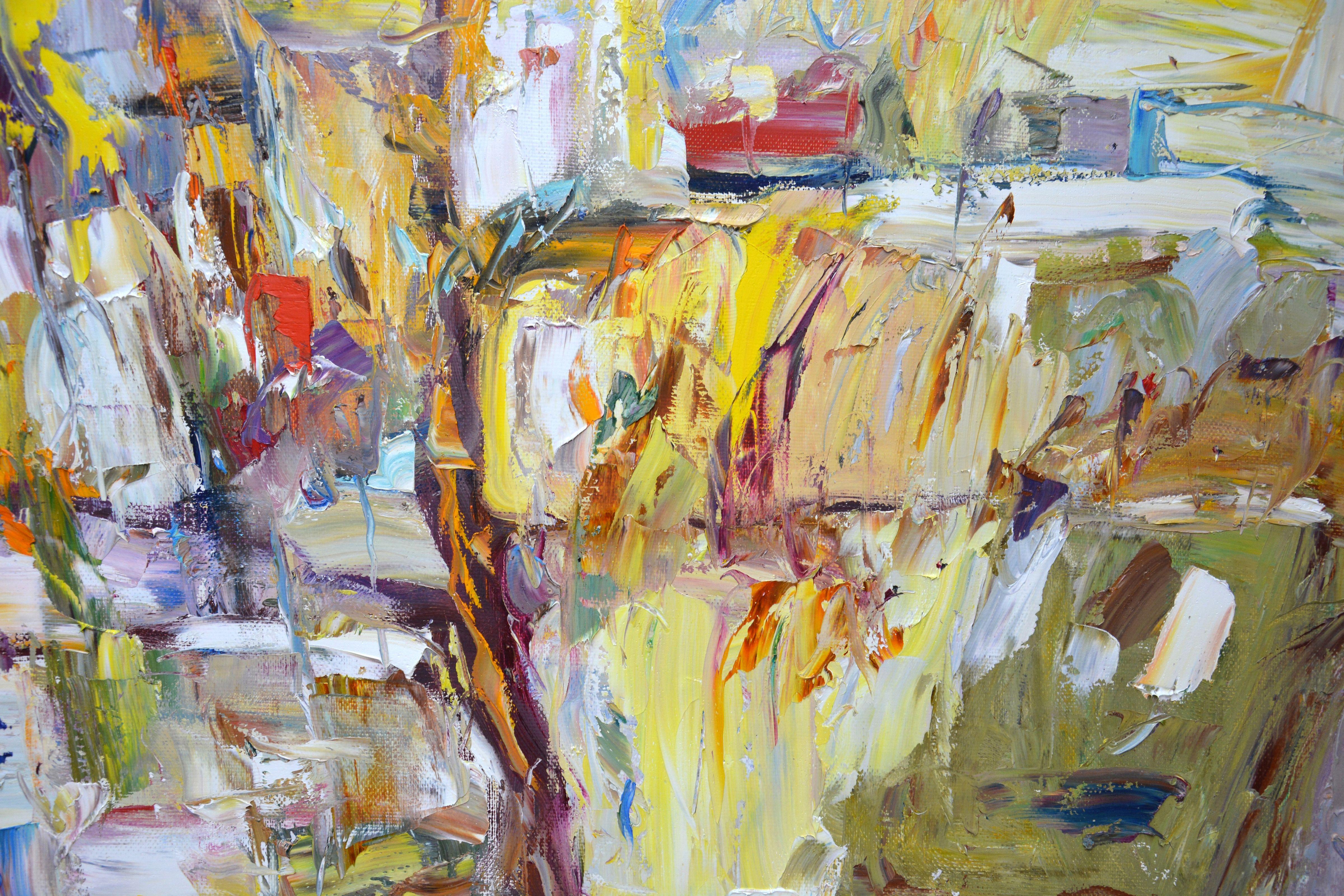 Soggettività, Pittura, Olio su tela - Abstract Painting Marrone di Iryna Kastsova