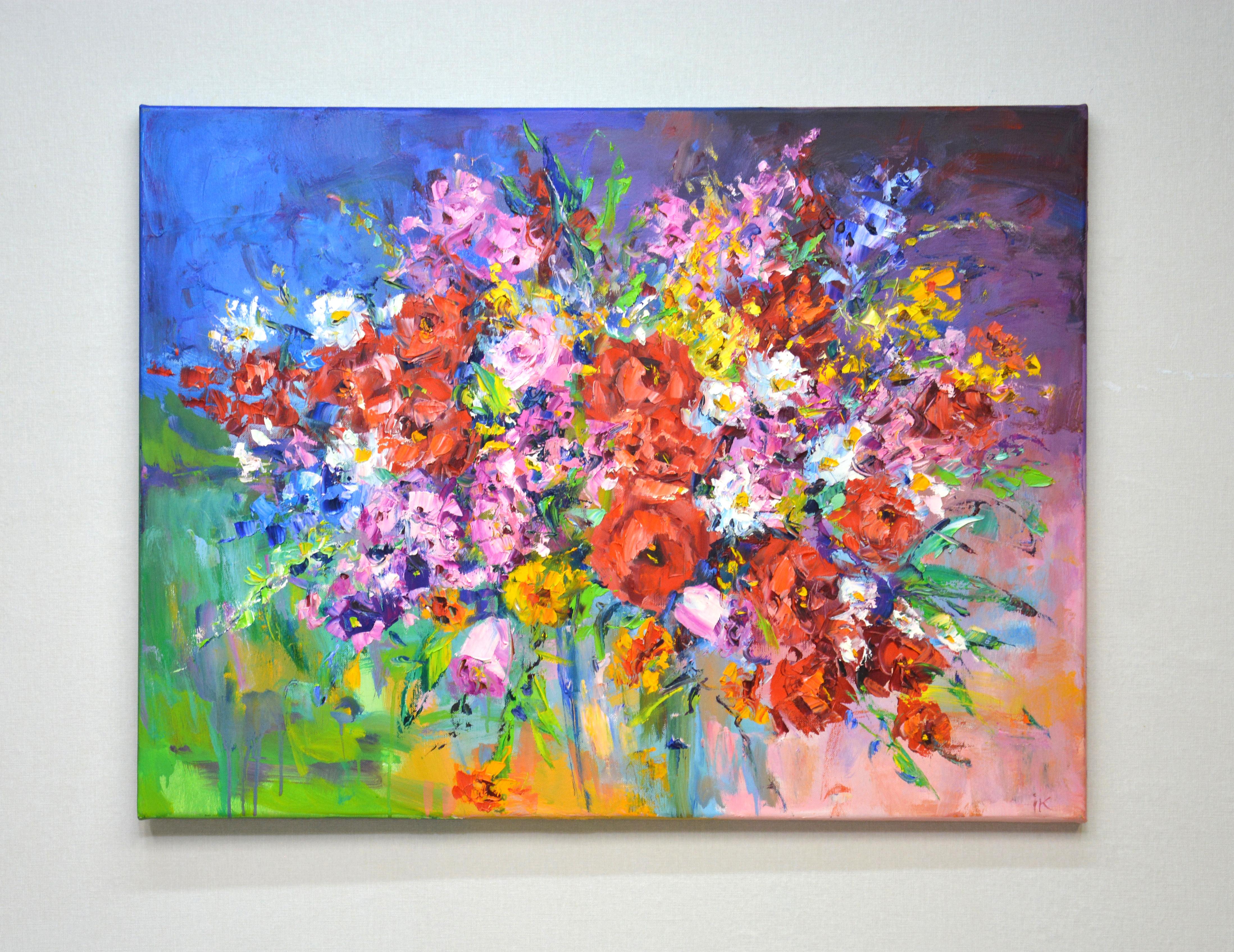 Ramo de verano - Pintura impresionista floral vibrante sobre lienzo - Painting de Iryna Kastsova
