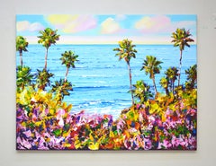 Summer. California Acrylic Landscape Painting with Palms