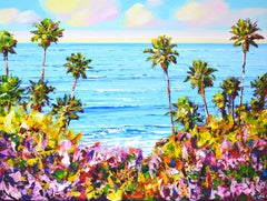 Summer. California Acrylic Landscape Painting with Palms