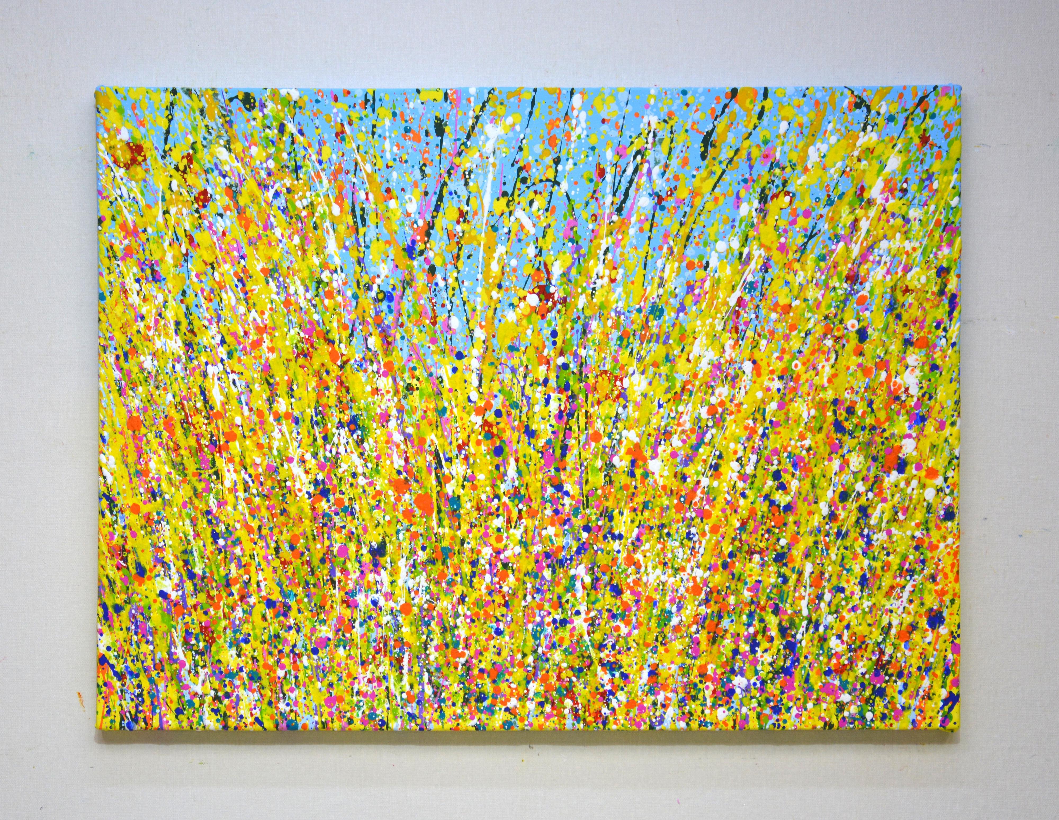 Giorno d'estate 23 - Pittura acrilica astratta vibrante (60x80 cm) - Painting di Iryna Kastsova