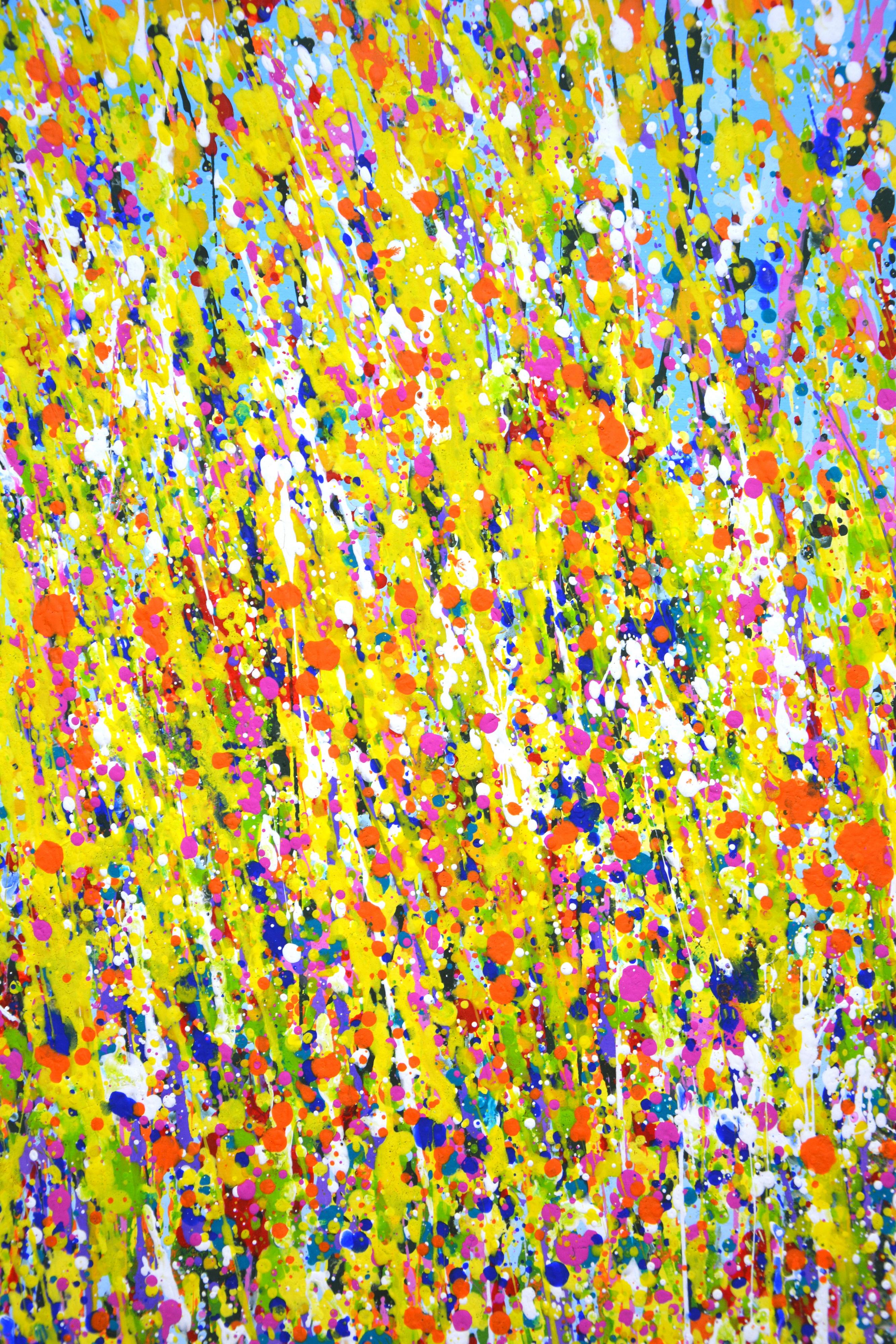 Giorno d'estate 23 - Pittura acrilica astratta vibrante (60x80 cm) - Interior Painting Marrone di Iryna Kastsova