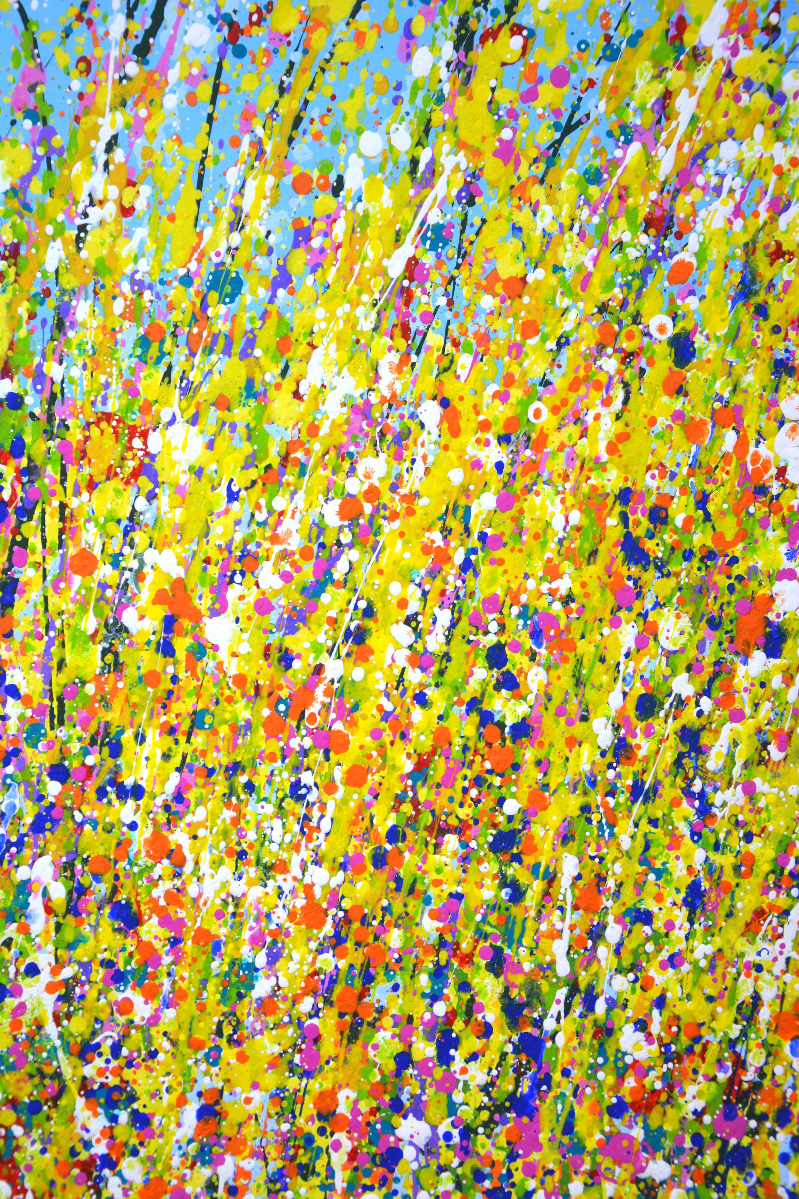 Giorno d'estate 23 - Pittura acrilica astratta vibrante (60x80 cm) in vendita 1