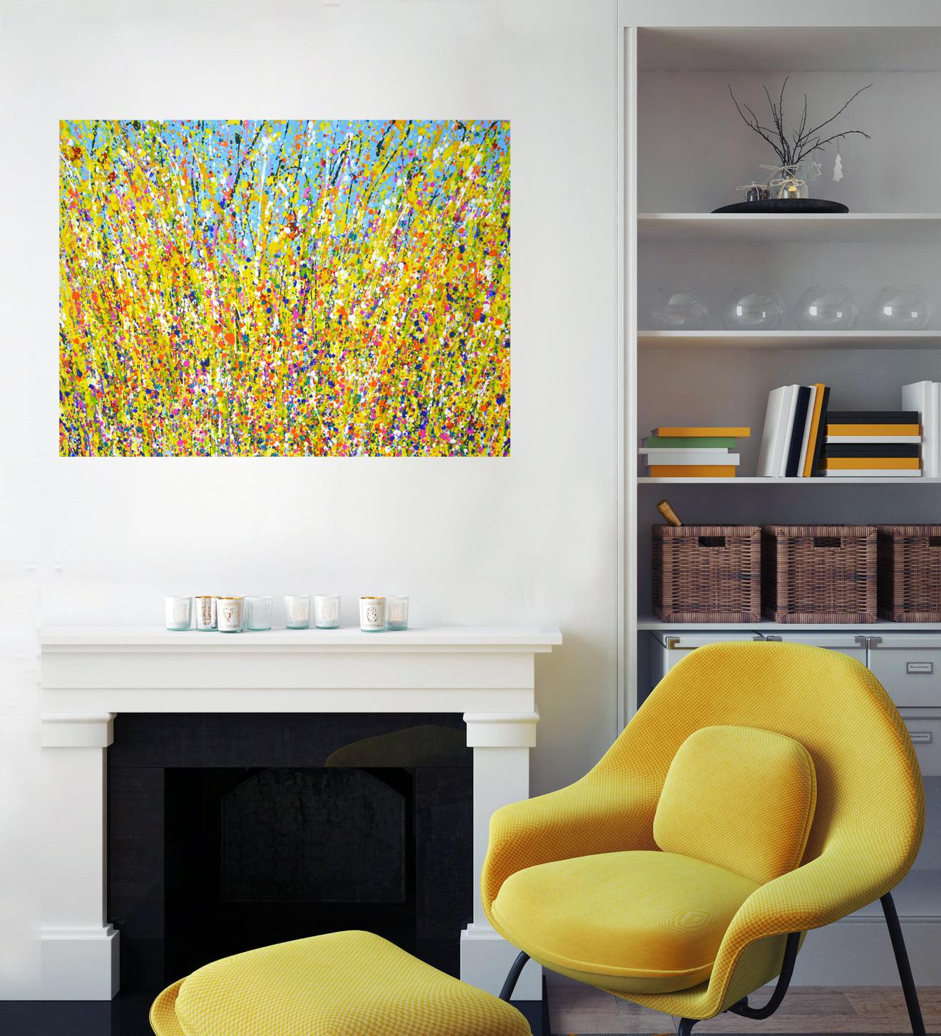 Giorno d'estate 23 - Pittura acrilica astratta vibrante (60x80 cm) in vendita 2