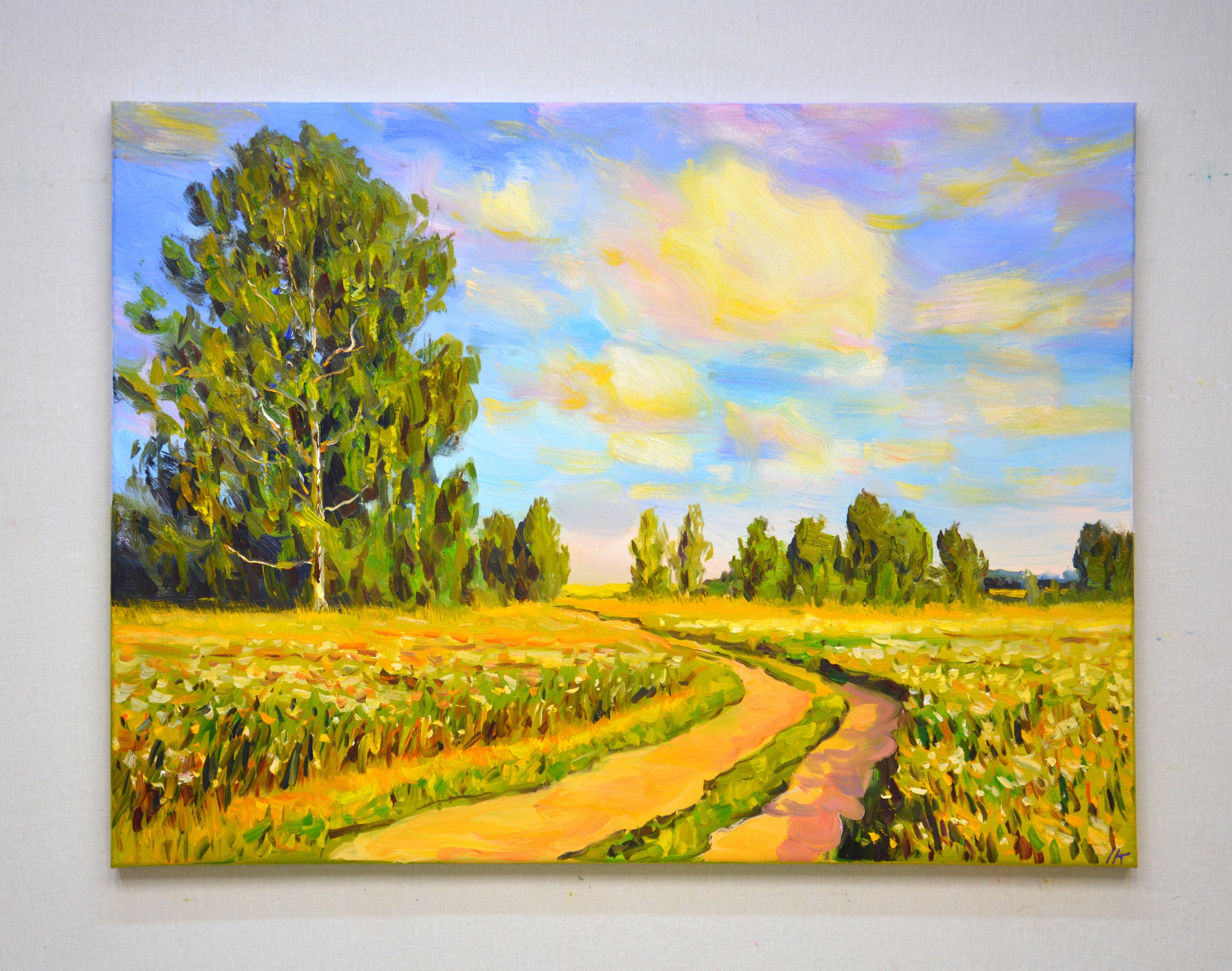 L'été. Domaine. Route. - Painting de Iryna Kastsova