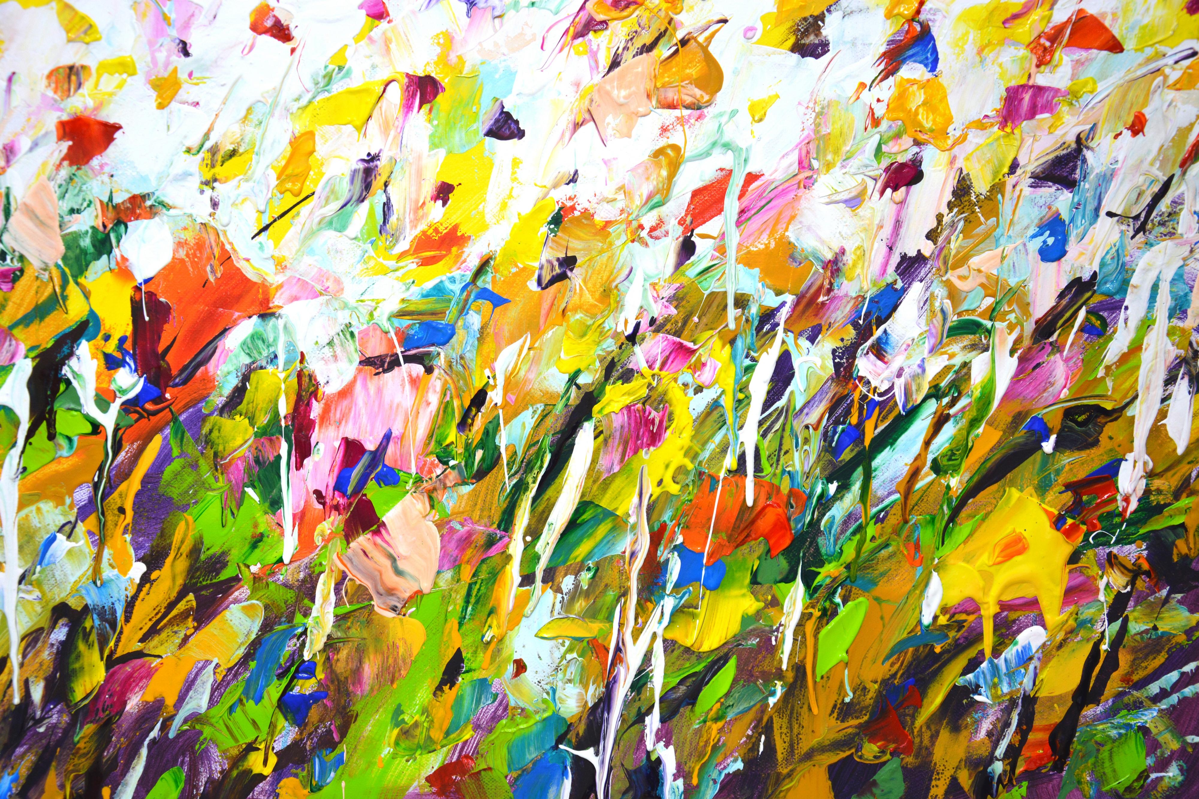 Sommer. Blumenfeld 15, Blühender Horizont - Handgemaltes abstraktes florales Acrylgemälde (80x80 cm)

Beschreibung:
Holen Sie sich die Essenz des Frühlings und der Erneuerung in Ihr Zuhause mit Blooming Horizon, einem atemberaubenden handgemalten