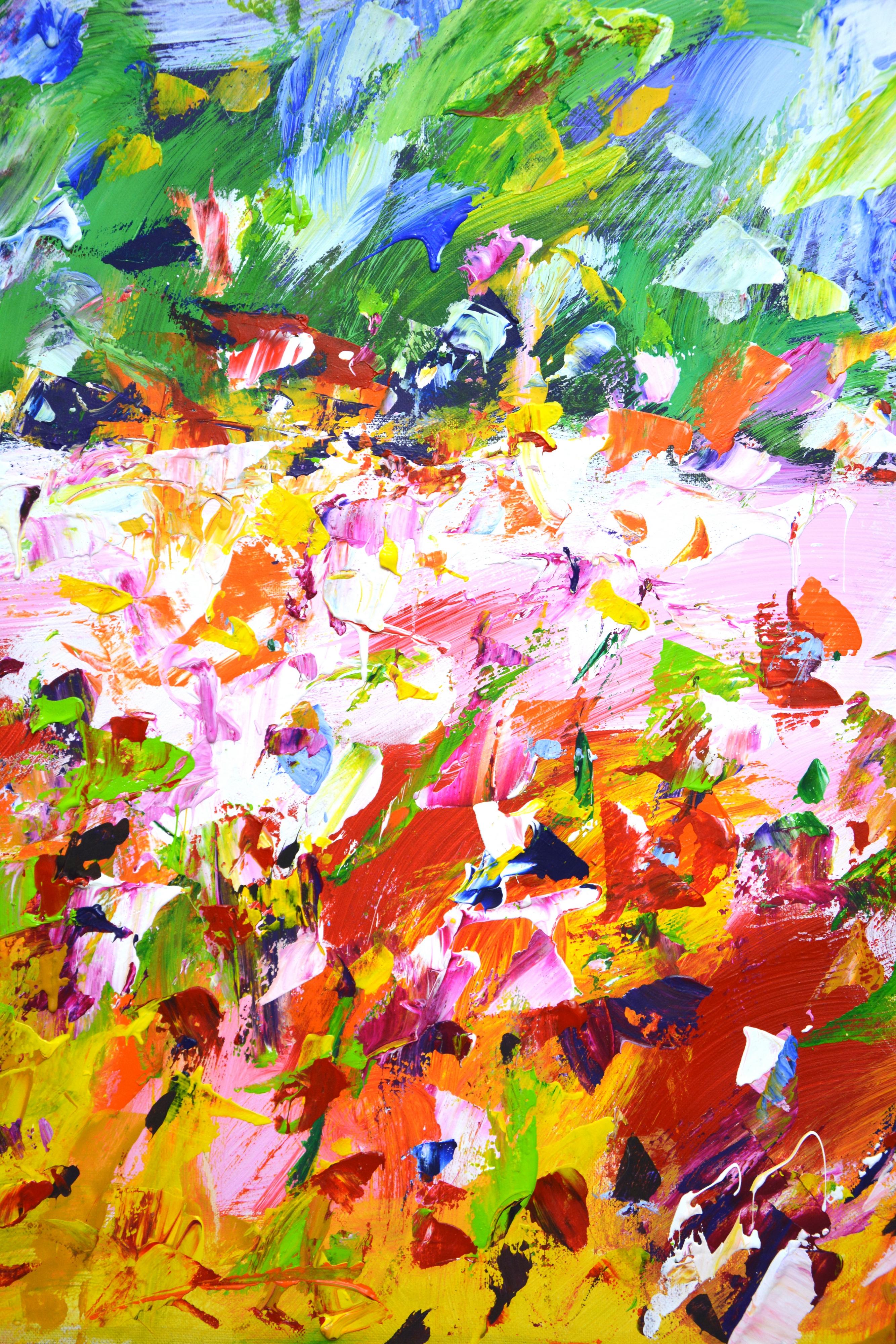 Estate. Campo di fiori 17 - Landscape Painting Beige di Iryna Kastsova